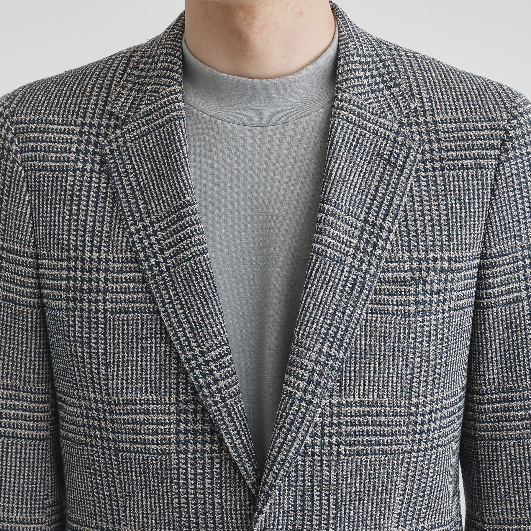 TAKEO KIKUCHI「グレンチェックプリント ジャージ ジャケット」|テーラードジャケット|