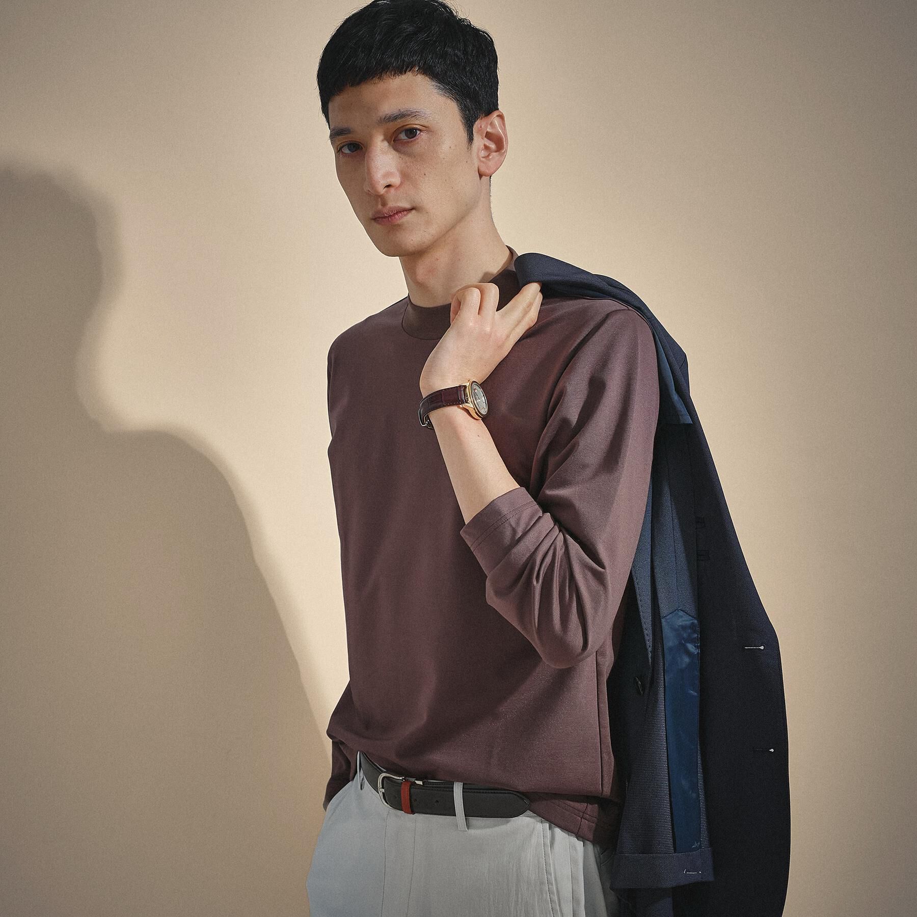 TAKEO KIKUCHI「ハイゲージ モクロディ モックネック」|Tシャツ・カットソー|ブラウン(044)