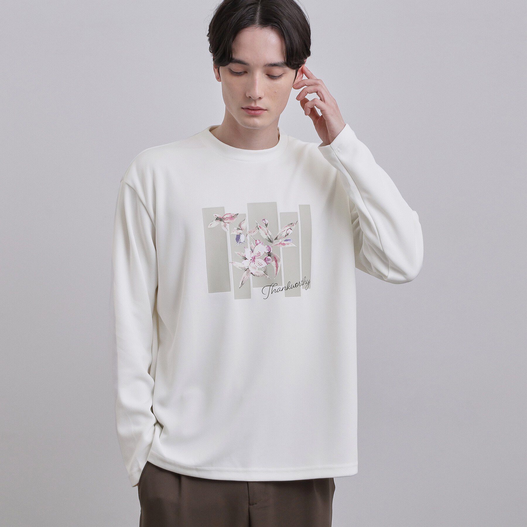 tk.TAKEO KIKUCHI「フロントフラワーカットソー」|Tシャツ・カットソー|