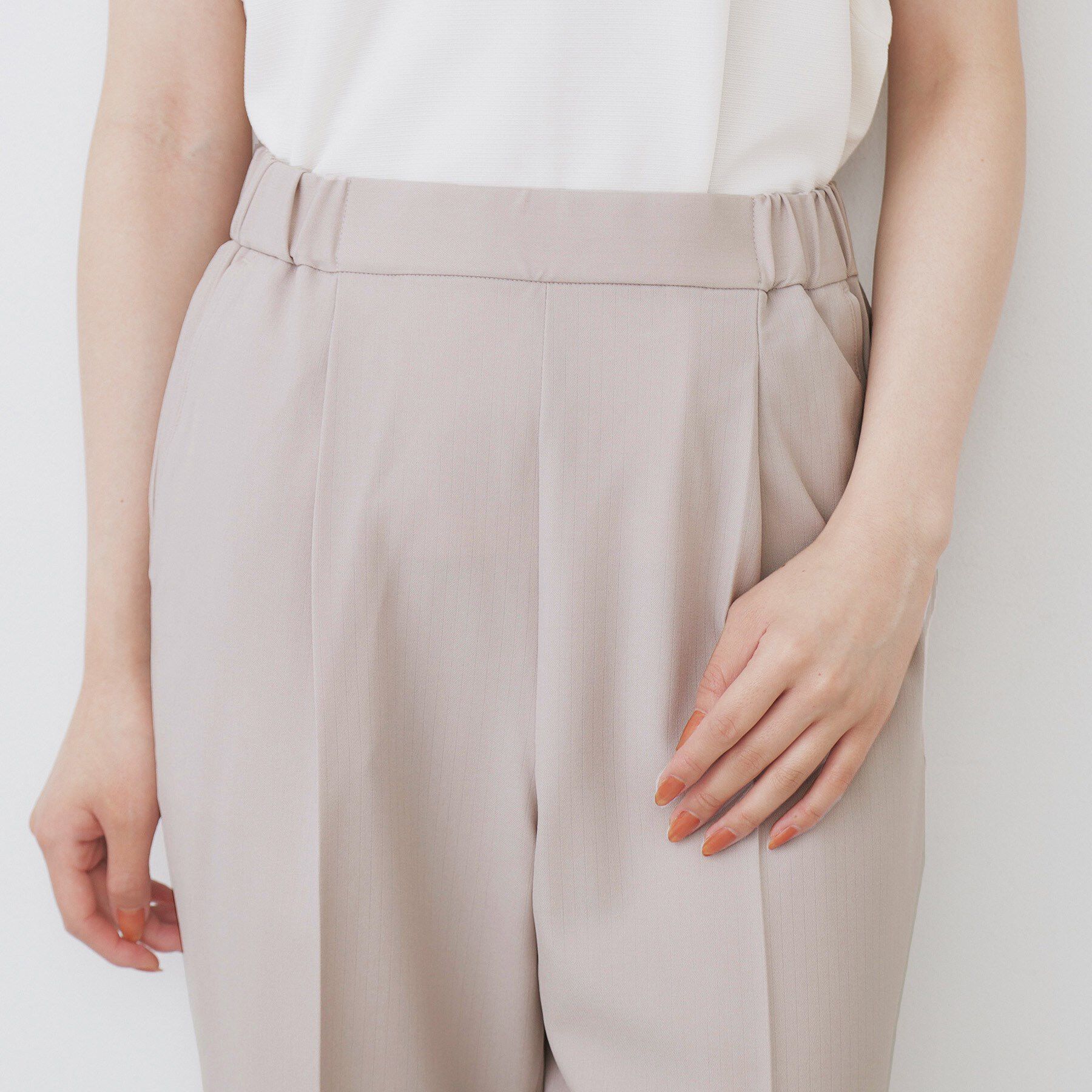 index「ラメピンストライプイージーテーパードパンツ【洗濯機洗い可/ストレッチ】」|その他|