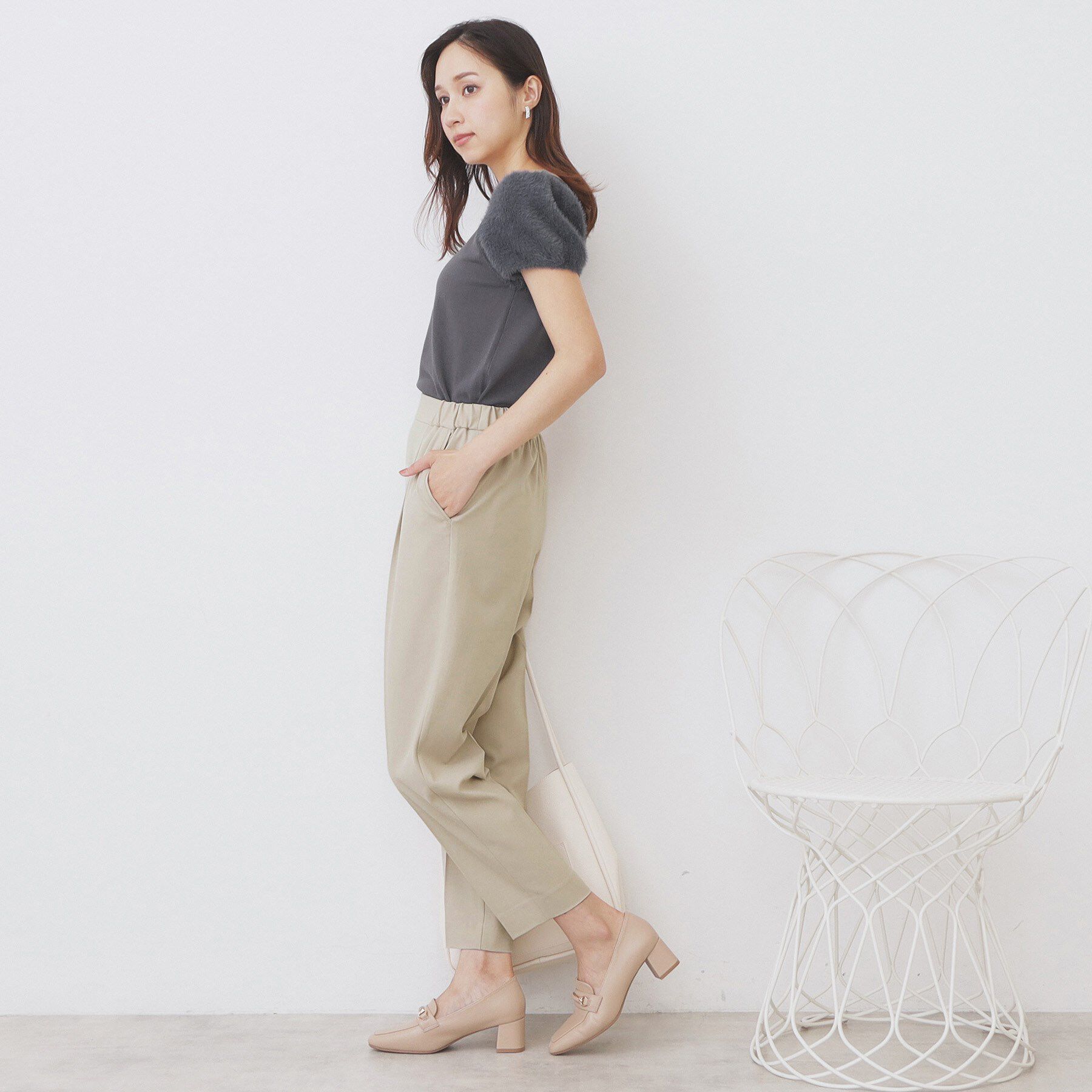 index「ラメピンストライプイージーテーパードパンツ【洗濯機洗い可/ストレッチ】」|その他|