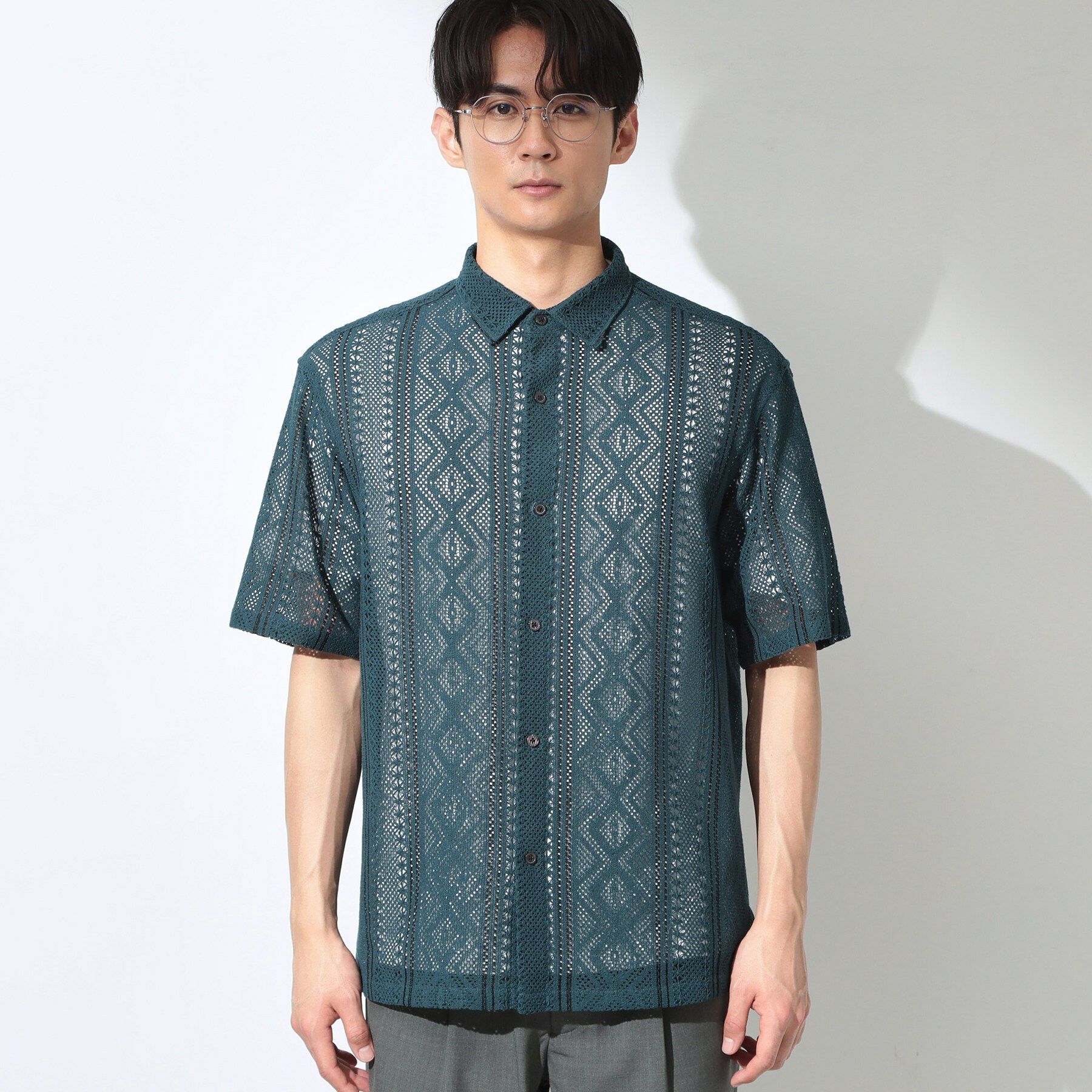 THE SHOP TK「クラフトレース 半袖シャツ＋半袖Tシャツ セットアイテム」|シャツ・ブラウス|