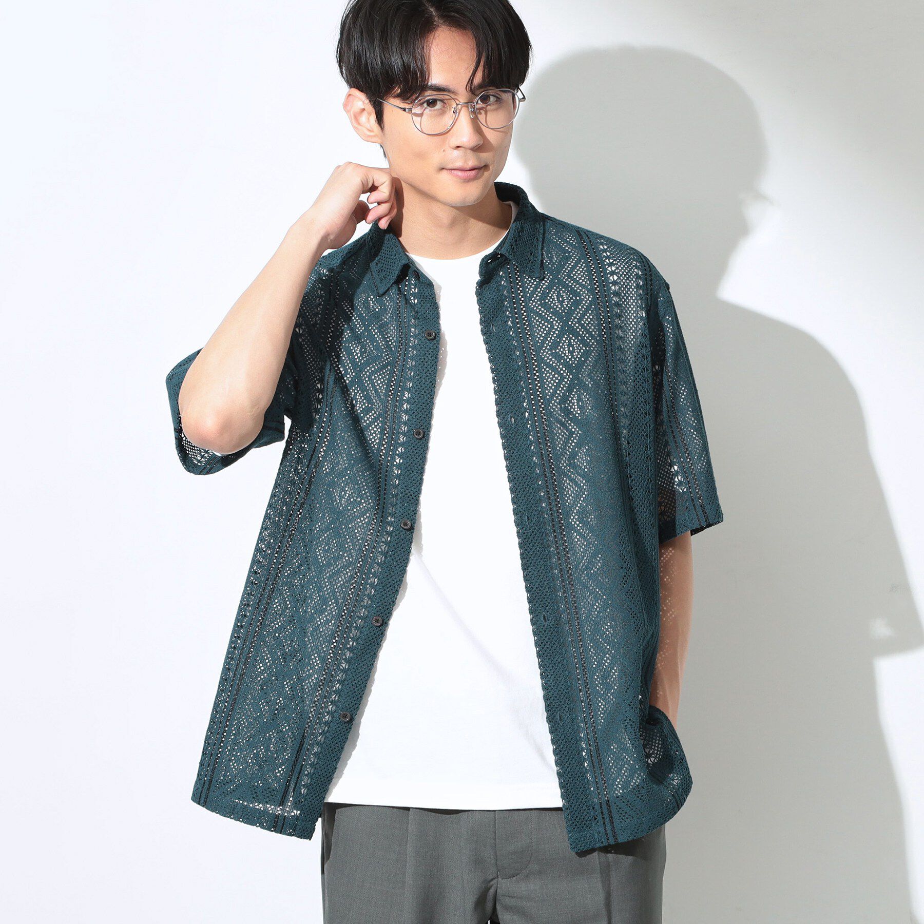 THE SHOP TK「クラフトレース 半袖シャツ＋半袖Tシャツ セットアイテム」|シャツ・ブラウス|