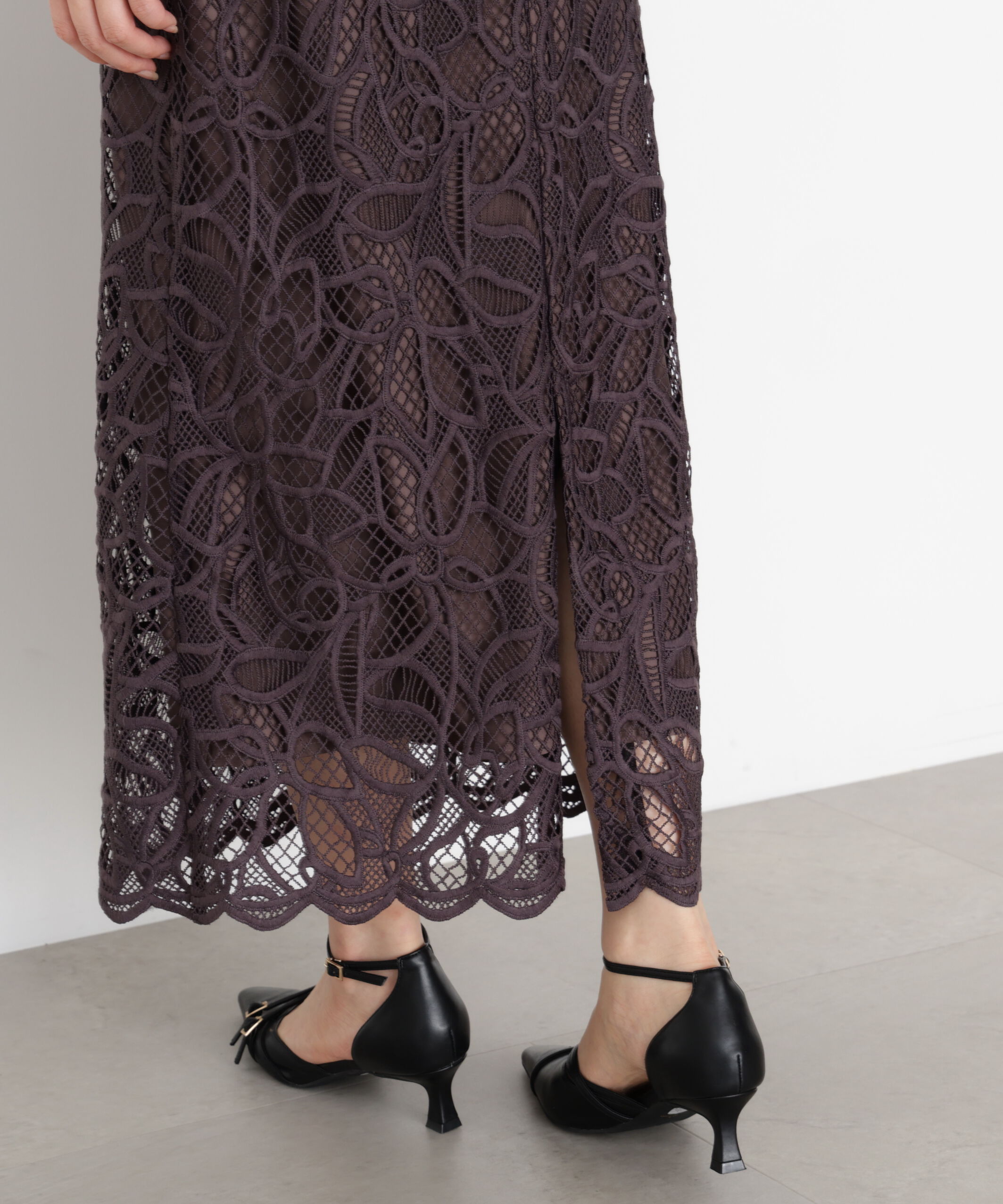 PROPORTION BODY DRESSING「ケミカルレースナロースカート 25AW」|スカート|