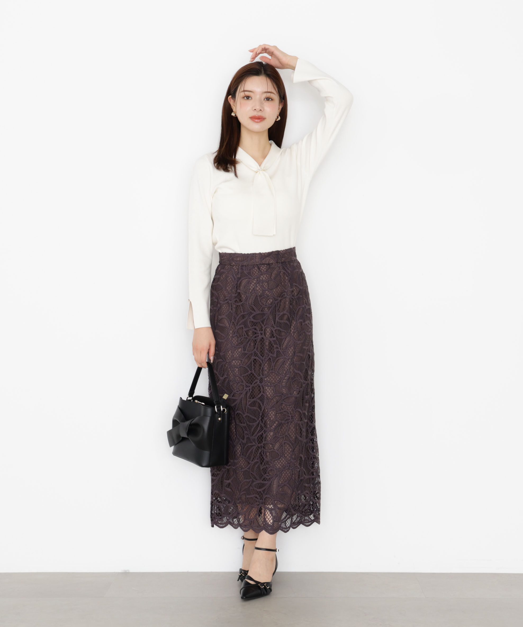 PROPORTION BODY DRESSING「ケミカルレースナロースカート 25AW」|スカート|