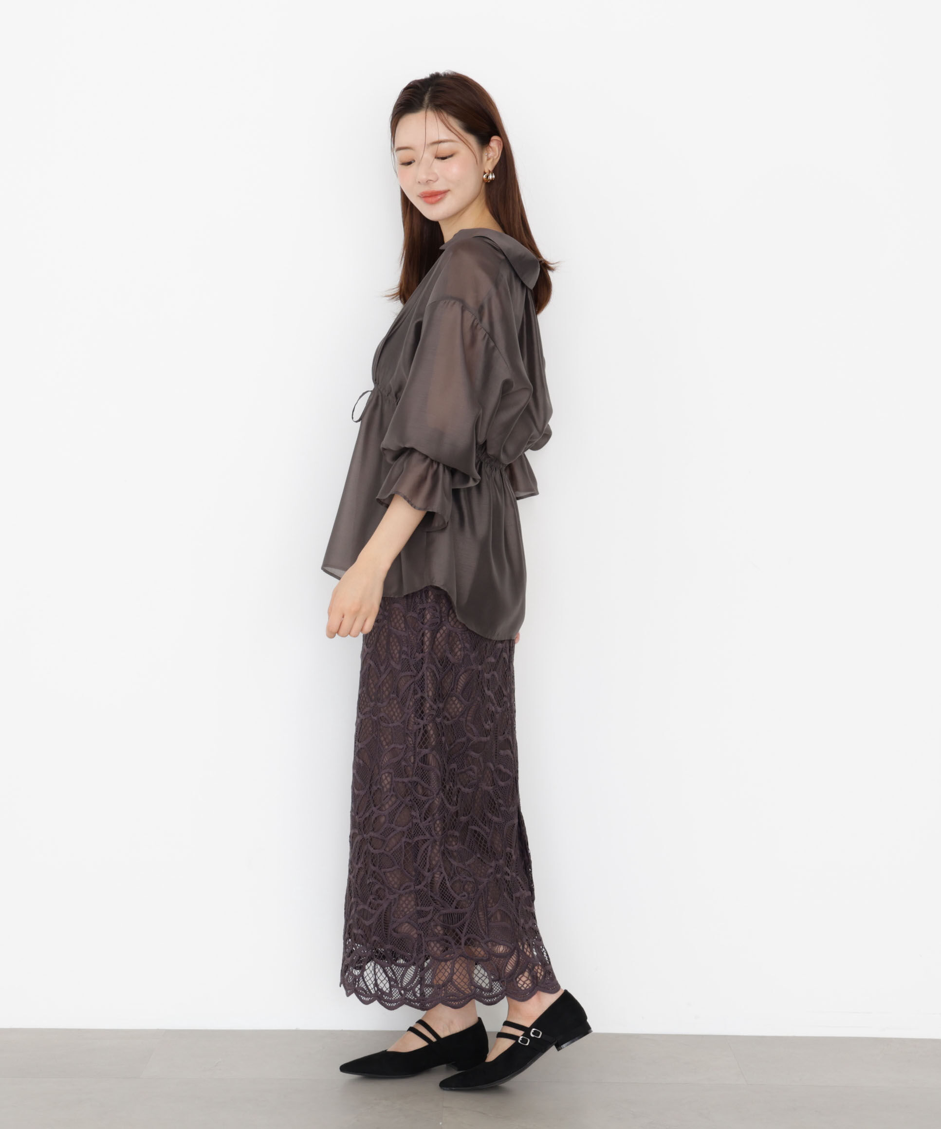 PROPORTION BODY DRESSING「ケミカルレースナロースカート 25AW」|スカート|