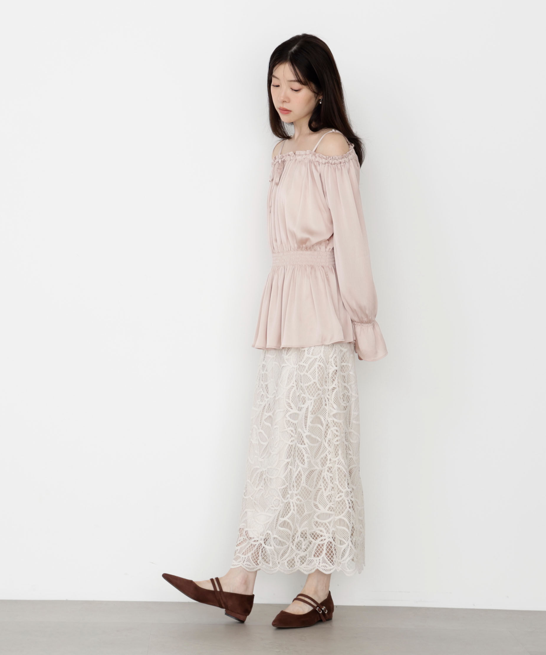 PROPORTION BODY DRESSING「ケミカルレースナロースカート 25AW」|スカート|