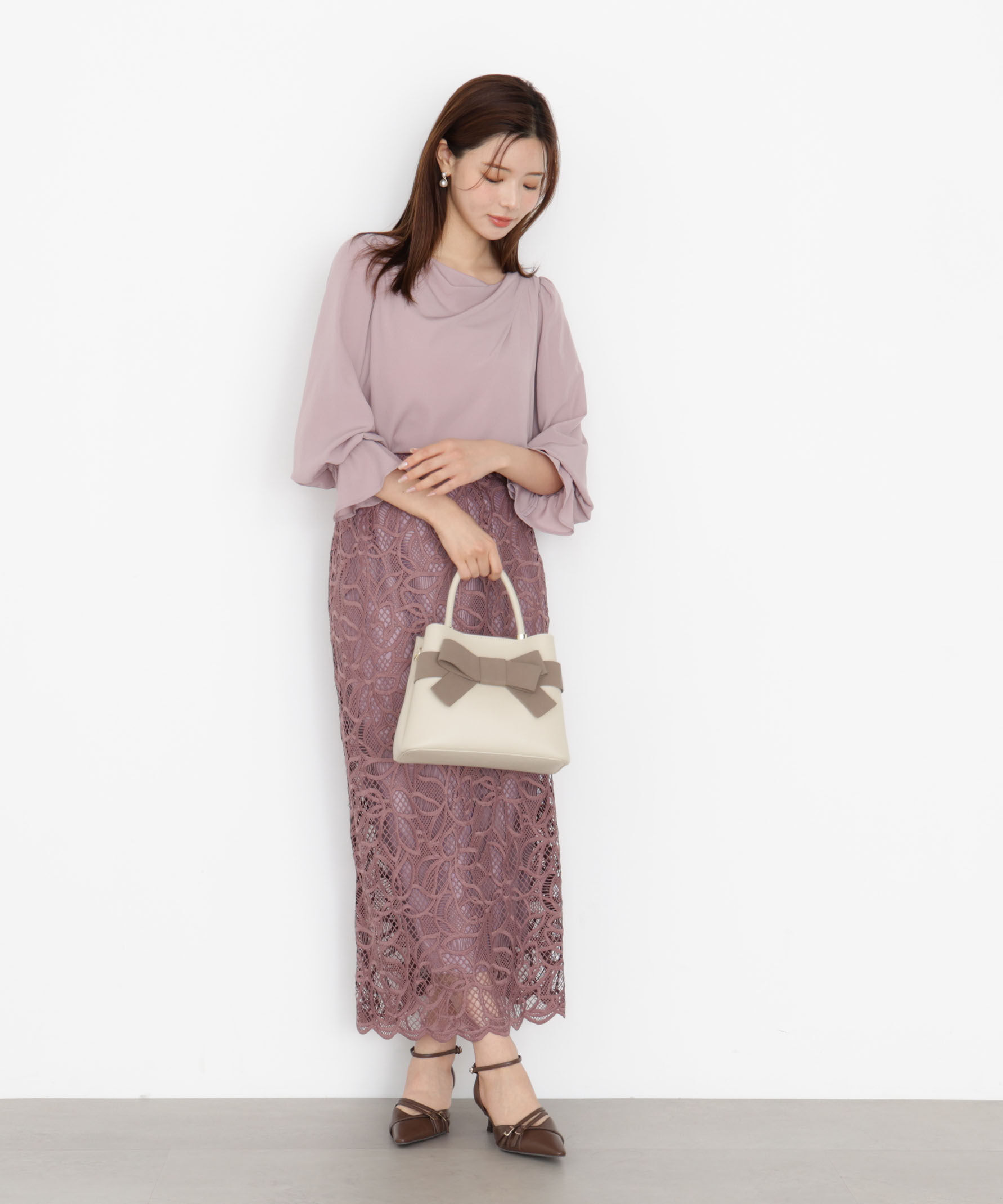 PROPORTION BODY DRESSING「ケミカルレースナロースカート 25AW」|スカート|