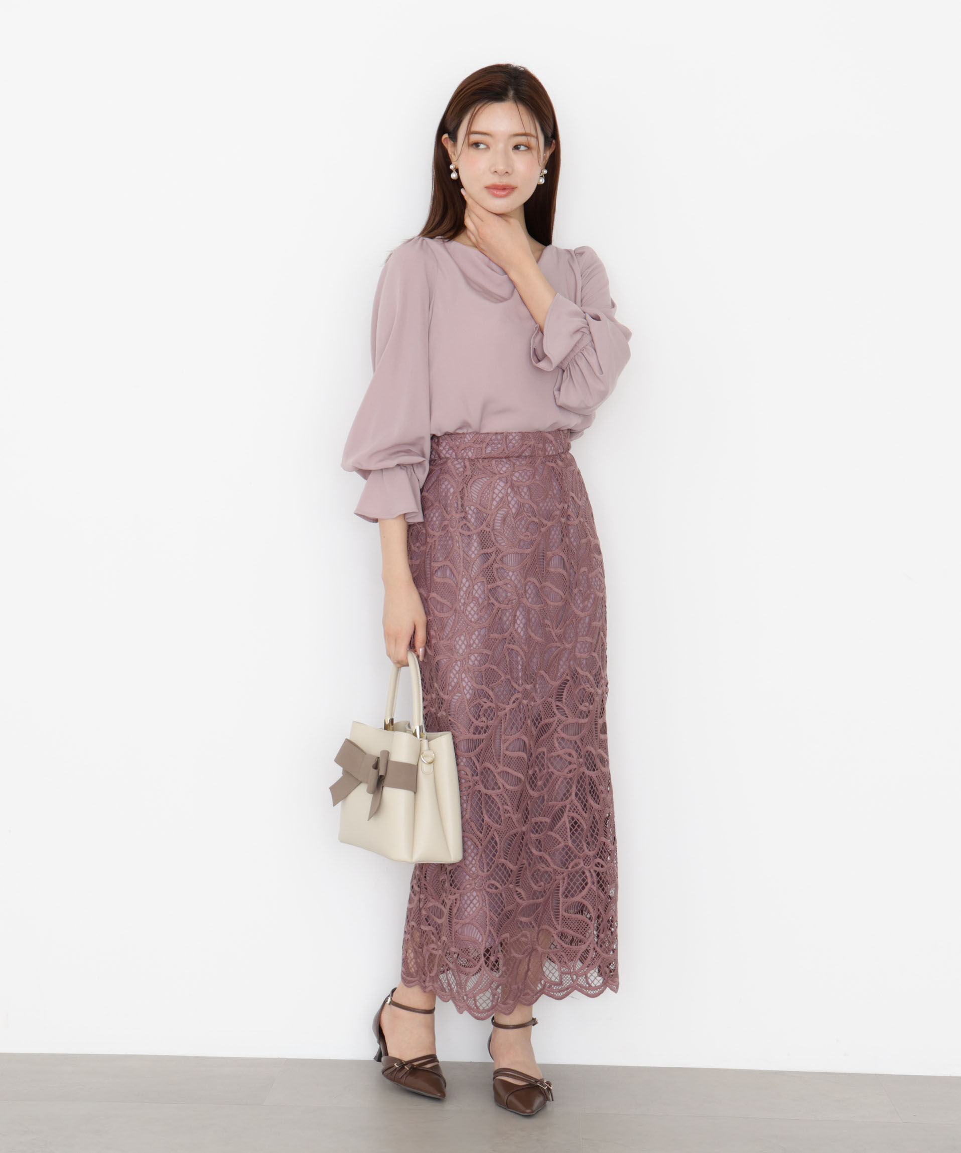 PROPORTION BODY DRESSING「ケミカルレースナロースカート 25AW」|スカート|