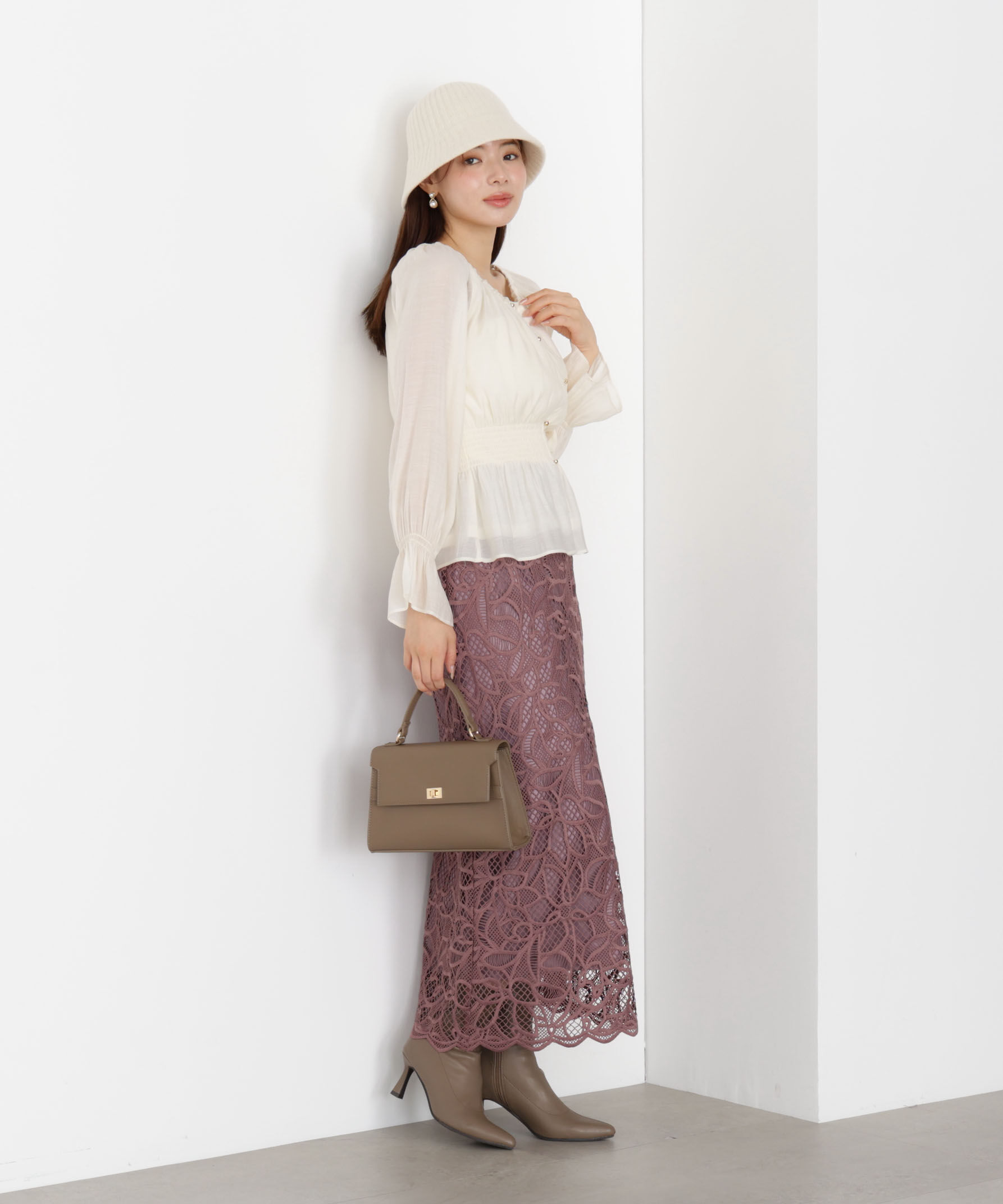 PROPORTION BODY DRESSING「ケミカルレースナロースカート 25AW」|スカート|