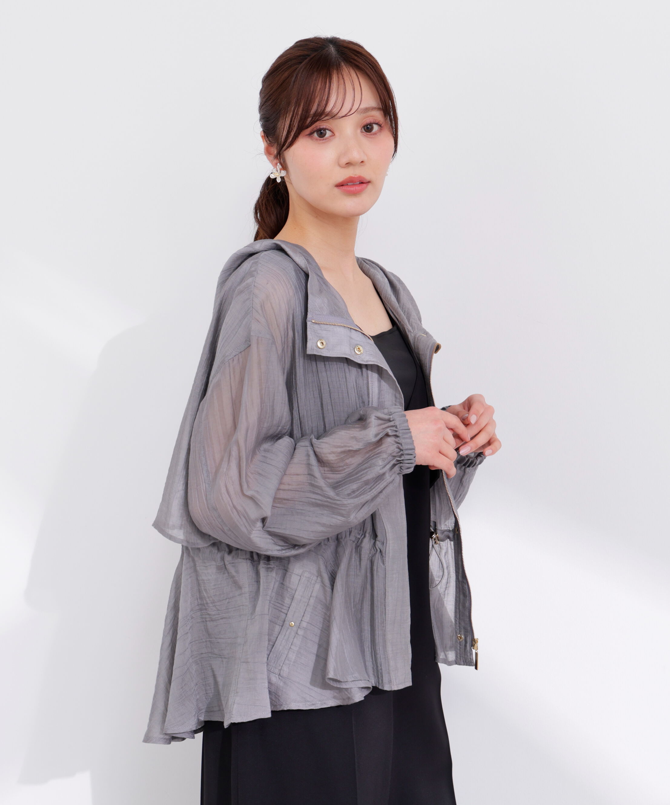 PROPORTION BODY DRESSING「シアーペプラムブルゾン 26SS」|ブルゾン・スタジャン|