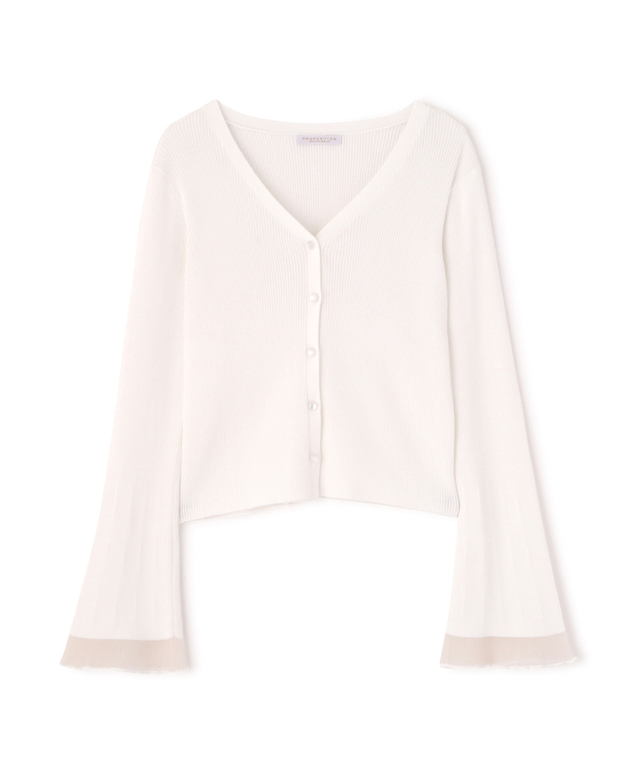 PROPORTION BODY DRESSING「部分シアーリブカーディガン 26SS」|カーディガン|
