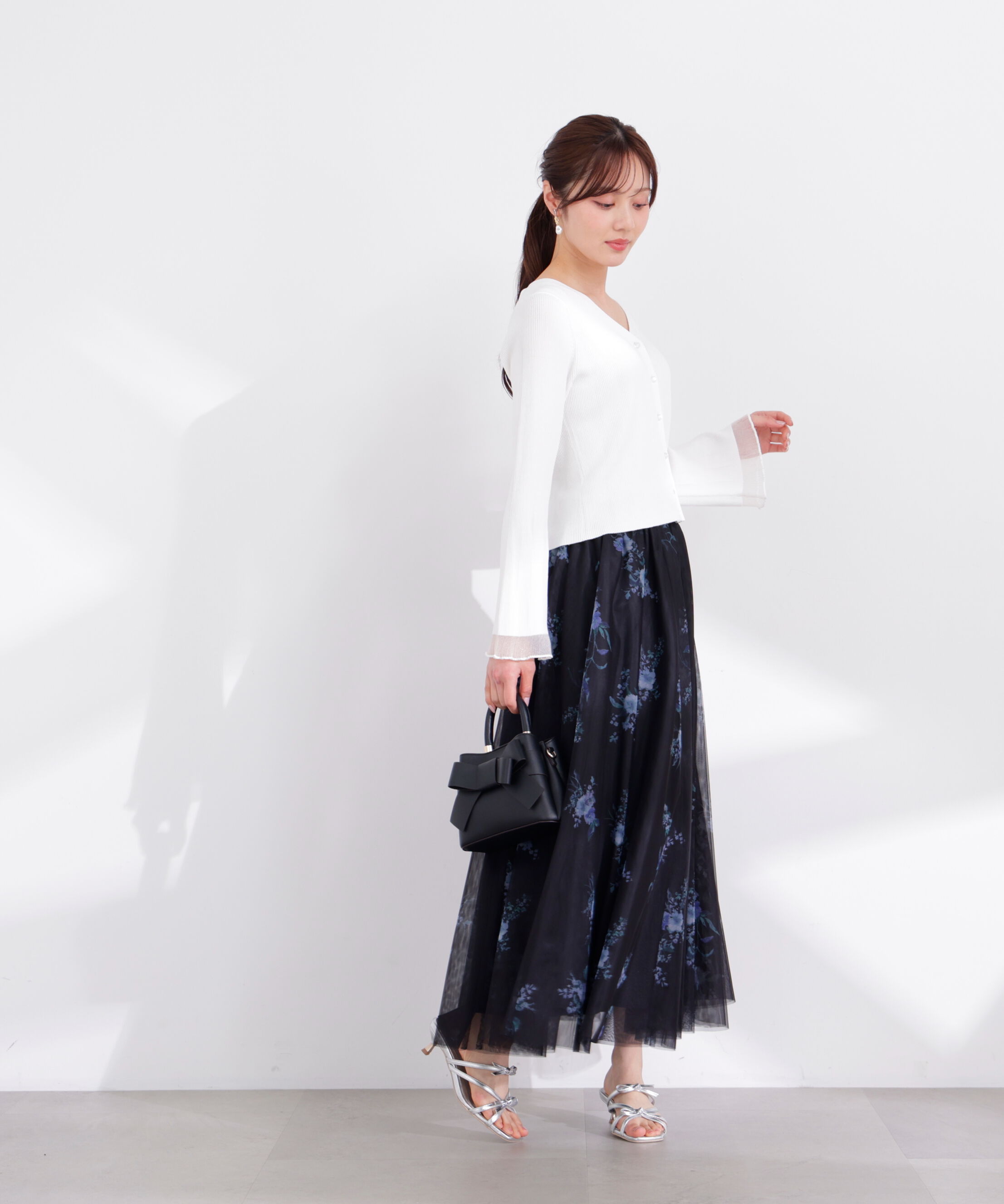 PROPORTION BODY DRESSING「部分シアーリブカーディガン 26SS」|カーディガン|