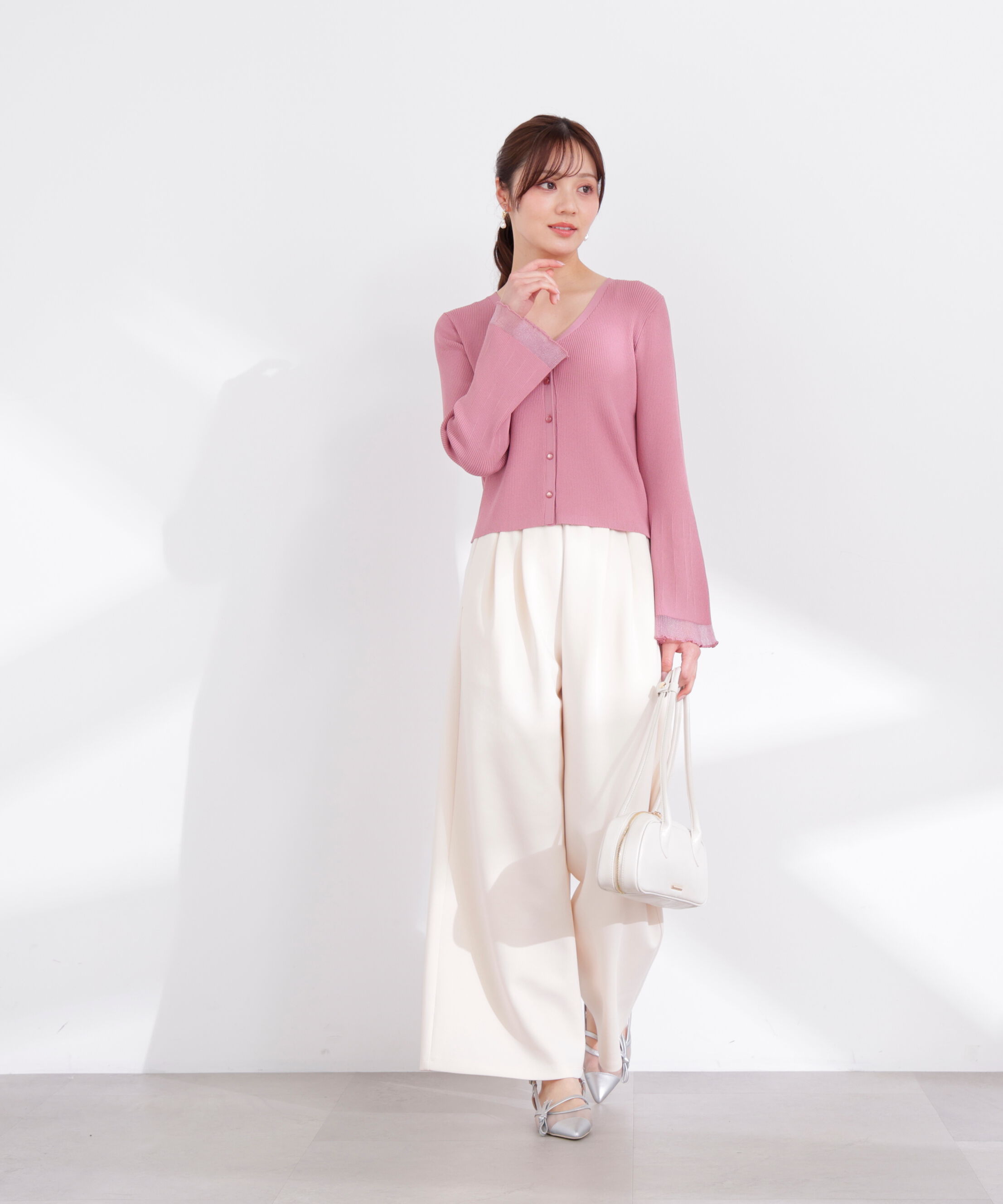 PROPORTION BODY DRESSING「部分シアーリブカーディガン 26SS」|カーディガン|