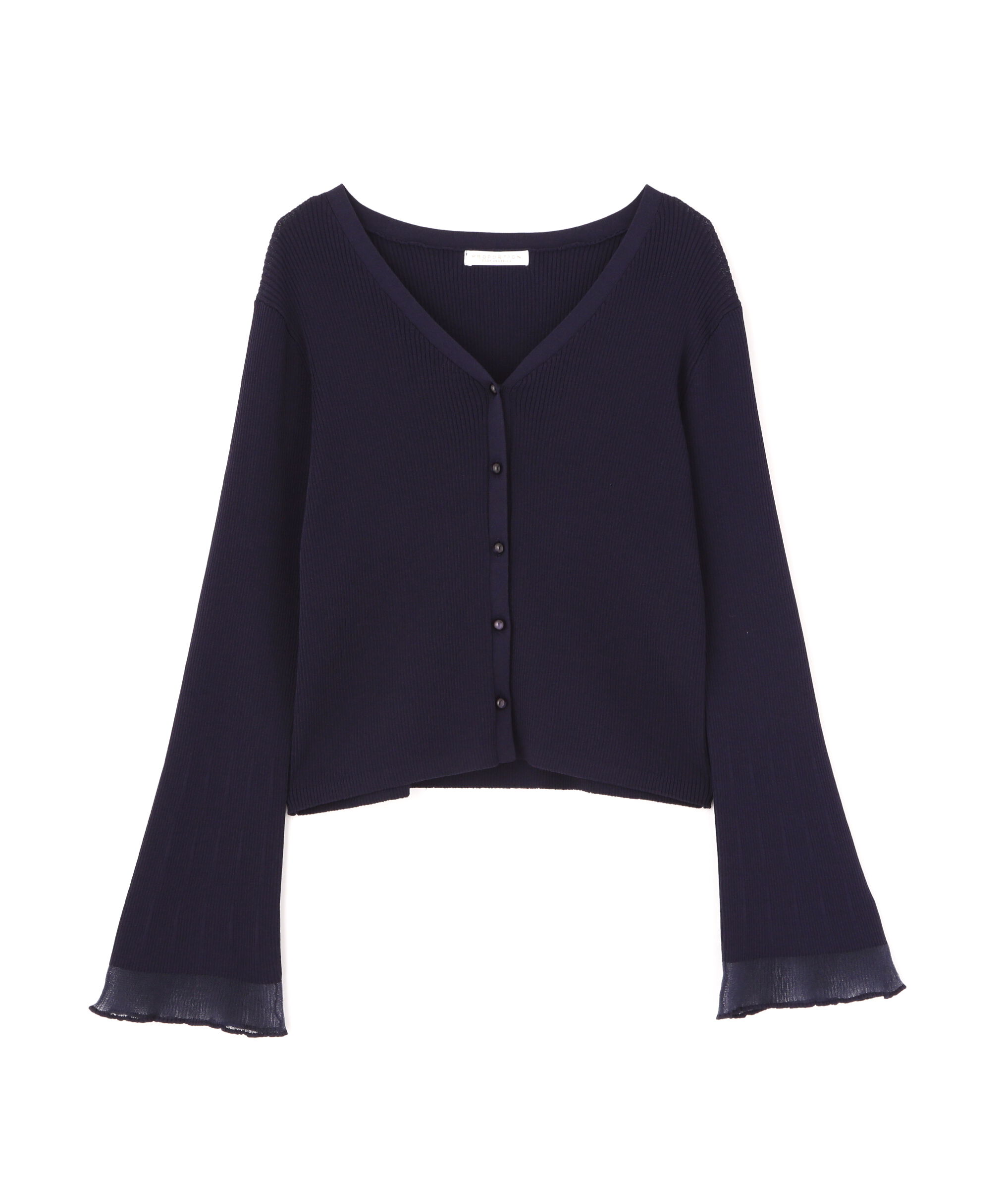 PROPORTION BODY DRESSING「部分シアーリブカーディガン 26SS」|カーディガン|