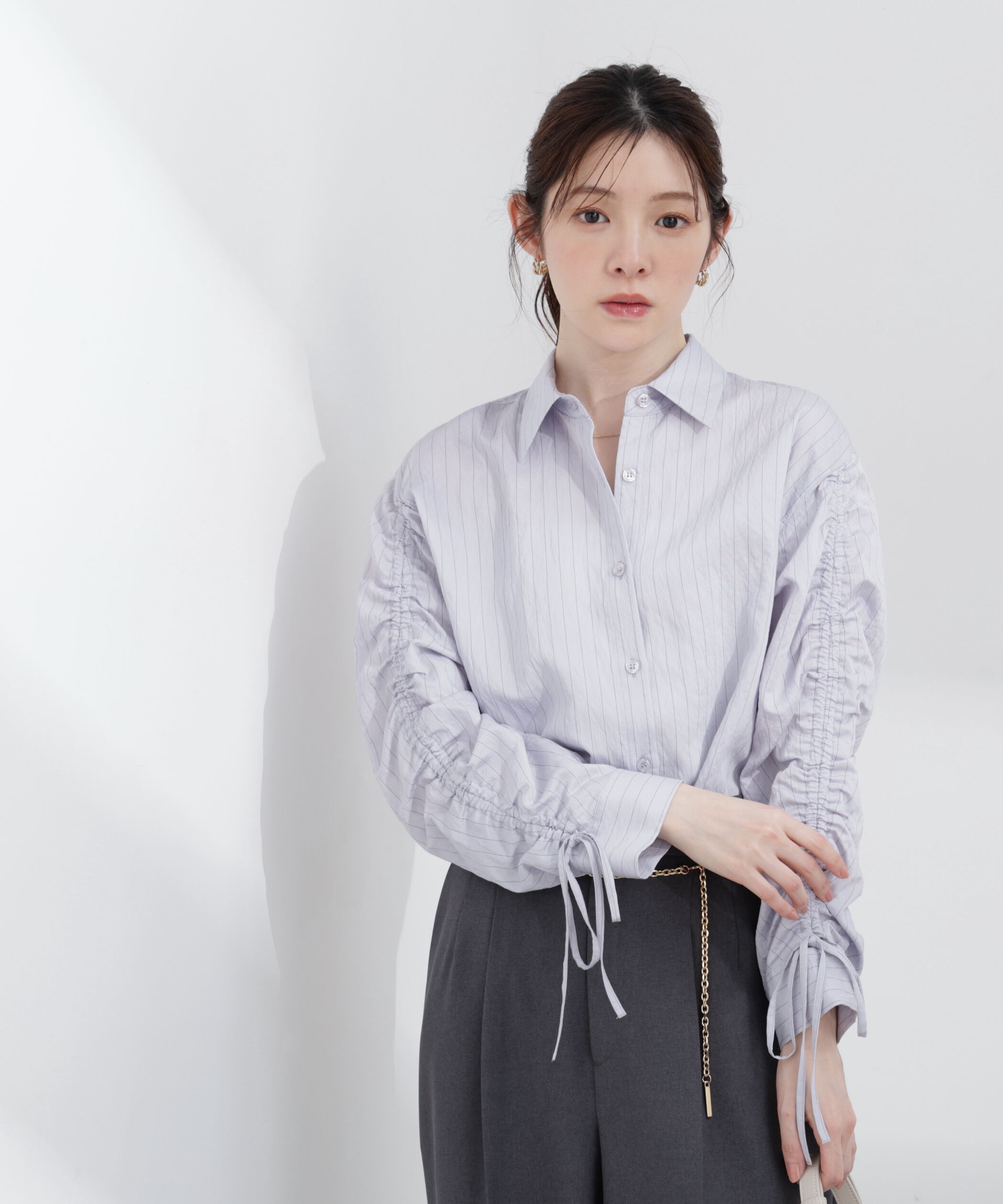 PROPORTION BODY DRESSING「〈a/mie〉ドロストスリーブシャツ 26SS」|シャツ・ブラウス|