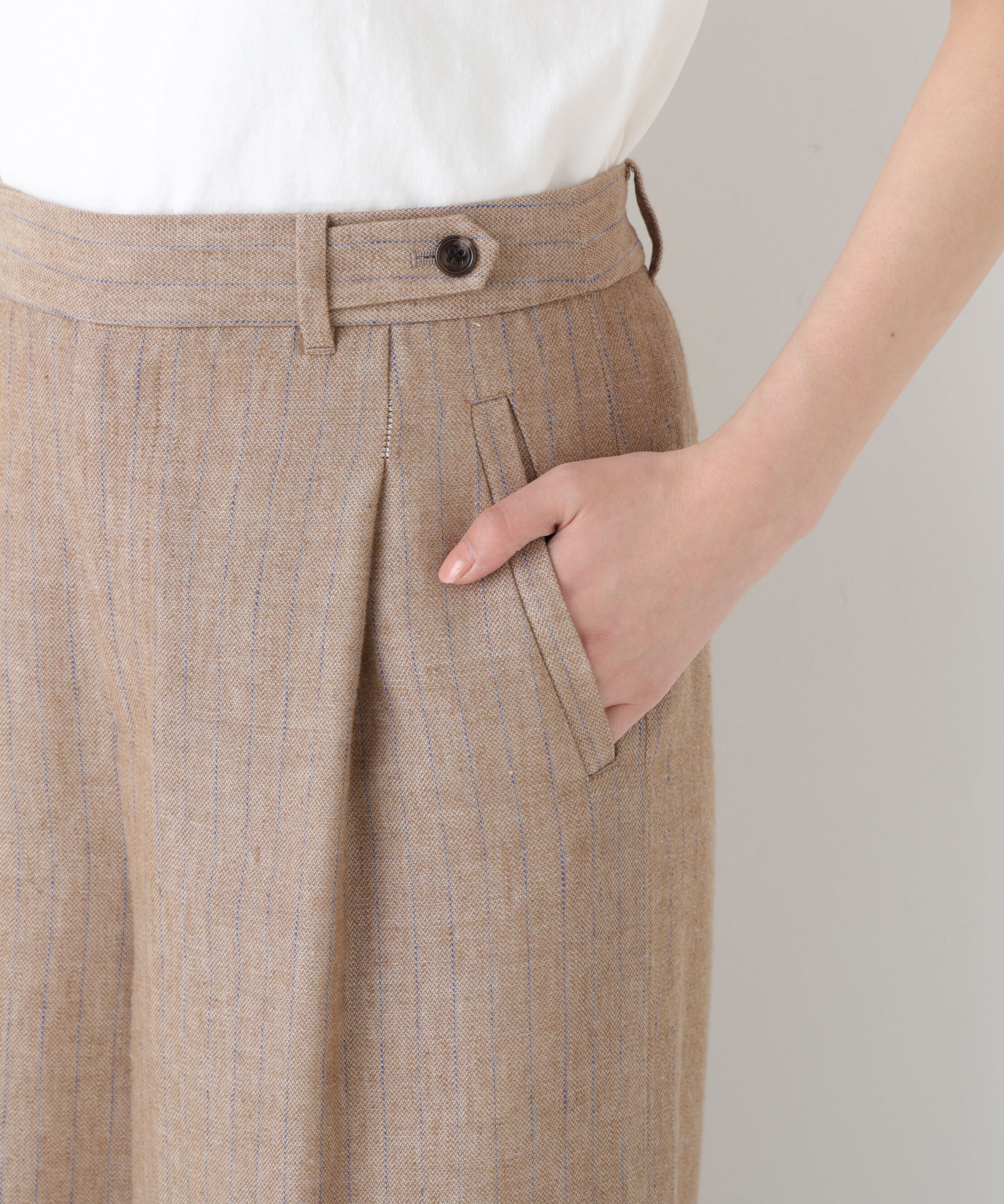  「◆《マルチサイズ/ウォッシャブル》ドライタッチリネン混ガウチョパンツ」|その他|