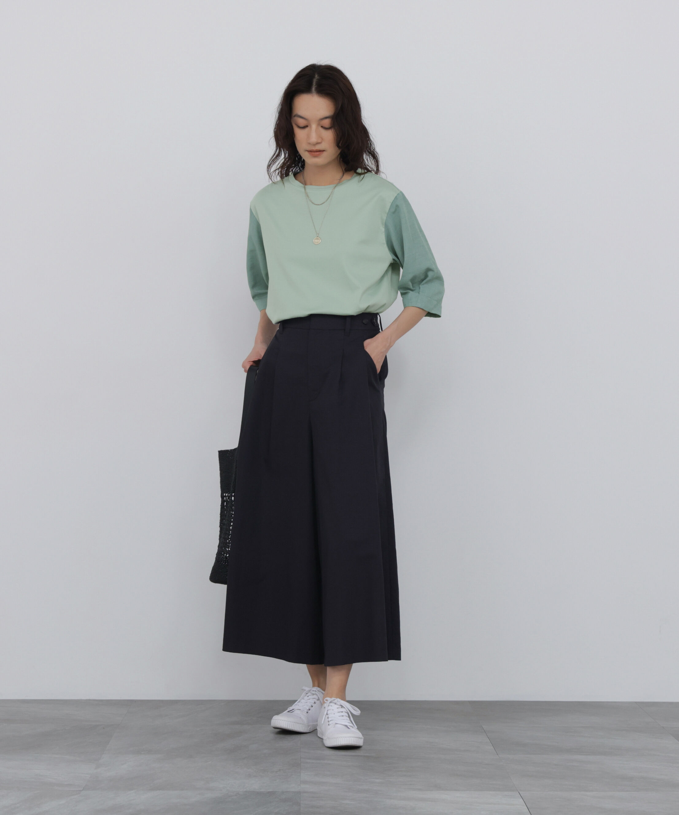  「布帛コンビカットソー」|Tシャツ・カットソー|