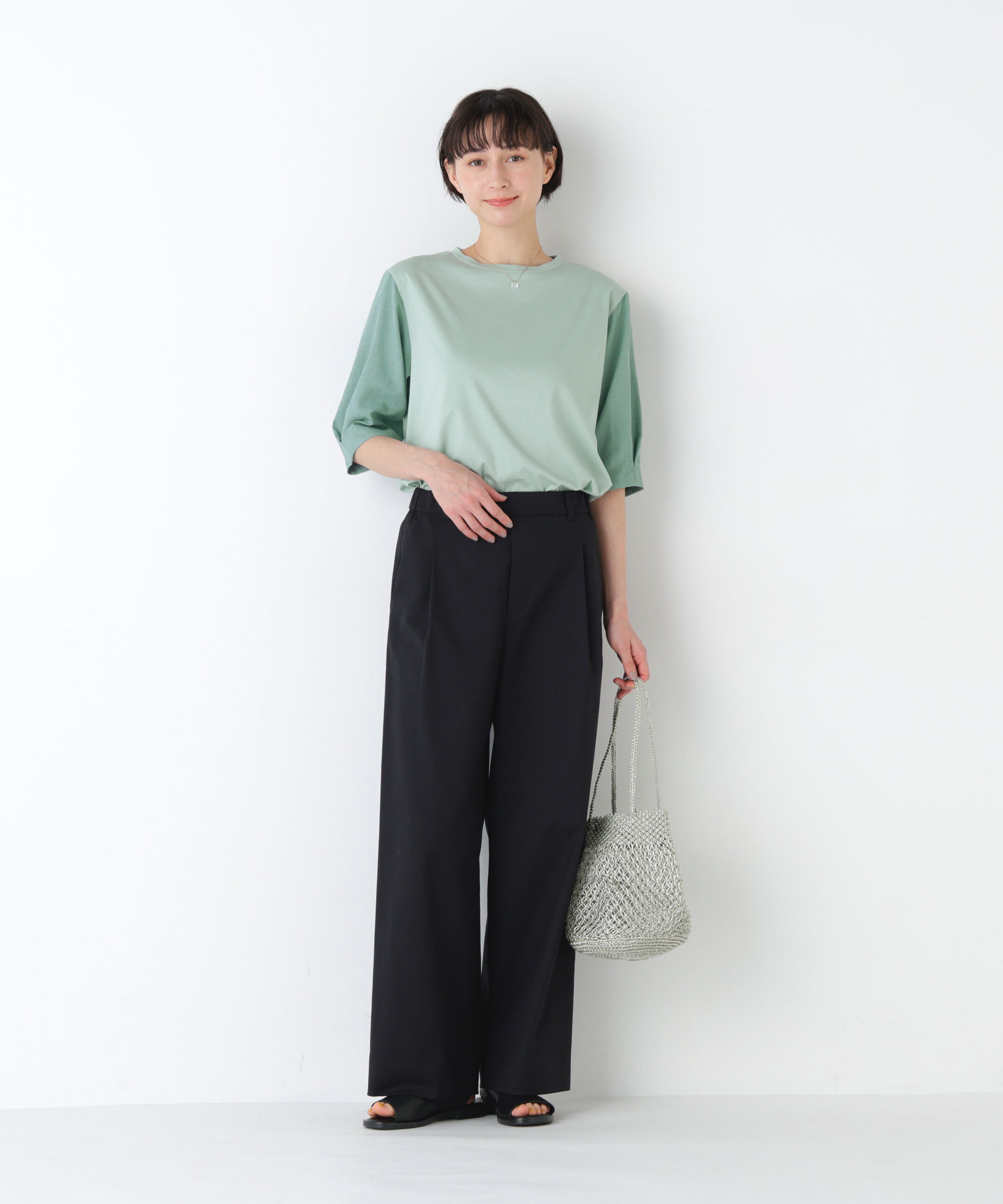  「布帛コンビカットソー」|Tシャツ・カットソー|