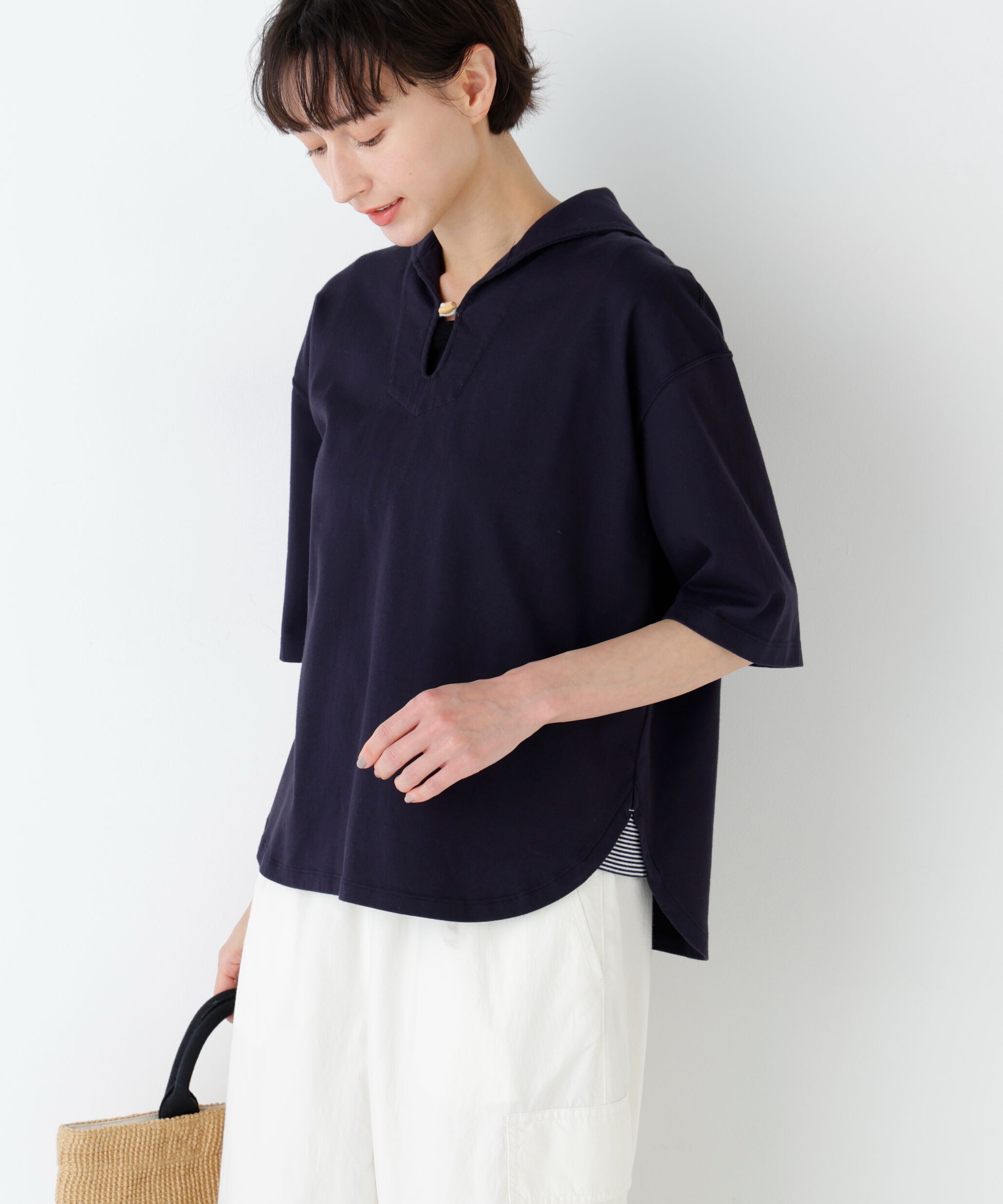  「≪ＮＡＴＩＣコラボ≫セーラーカットソープルオーバー」|Tシャツ・カットソー|ネイビーxネイ