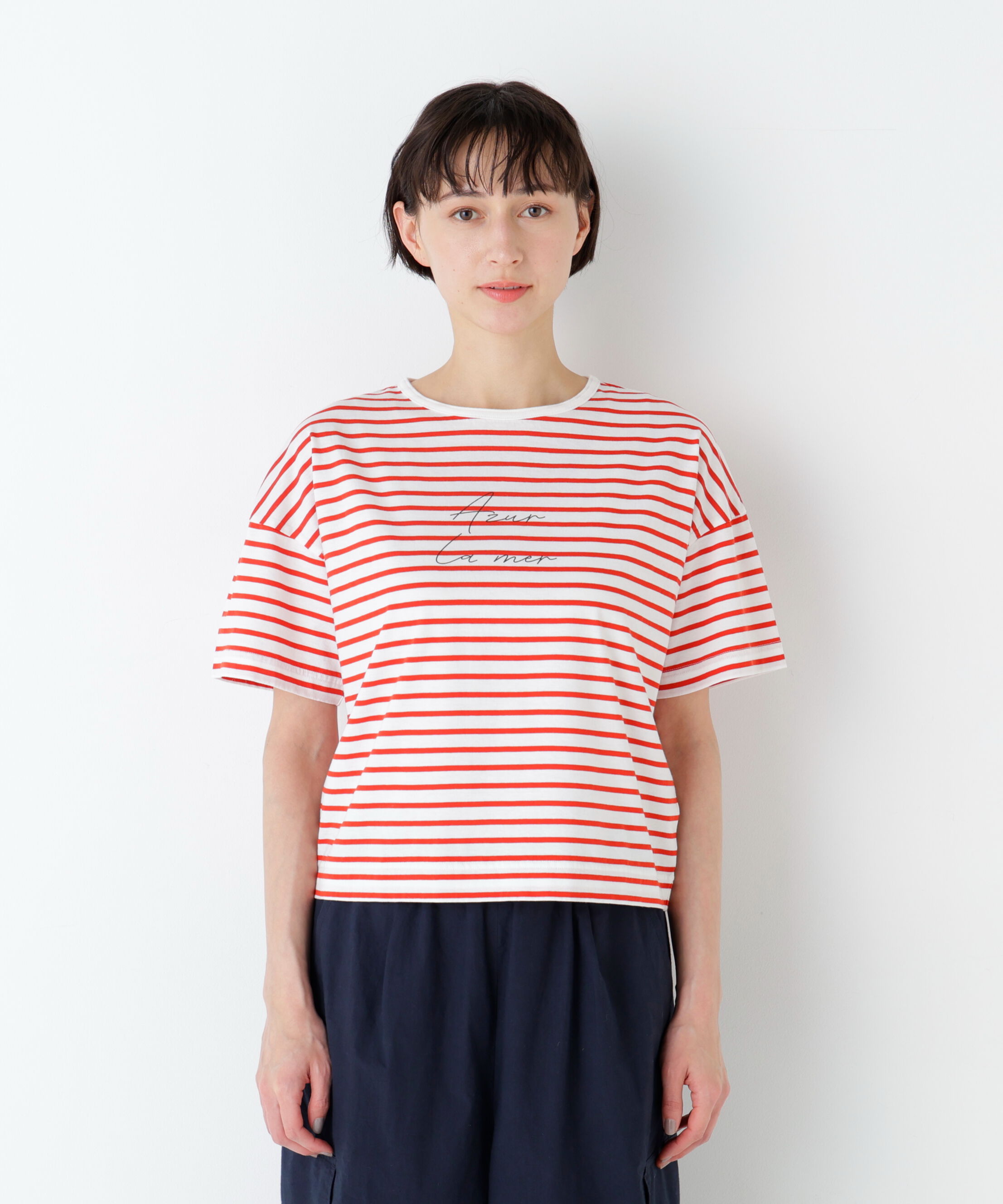  「ａｚｕｒｅｌａ　ｍｅｒ　ボーダーロゴＴシャツ」|Tシャツ・カットソー|