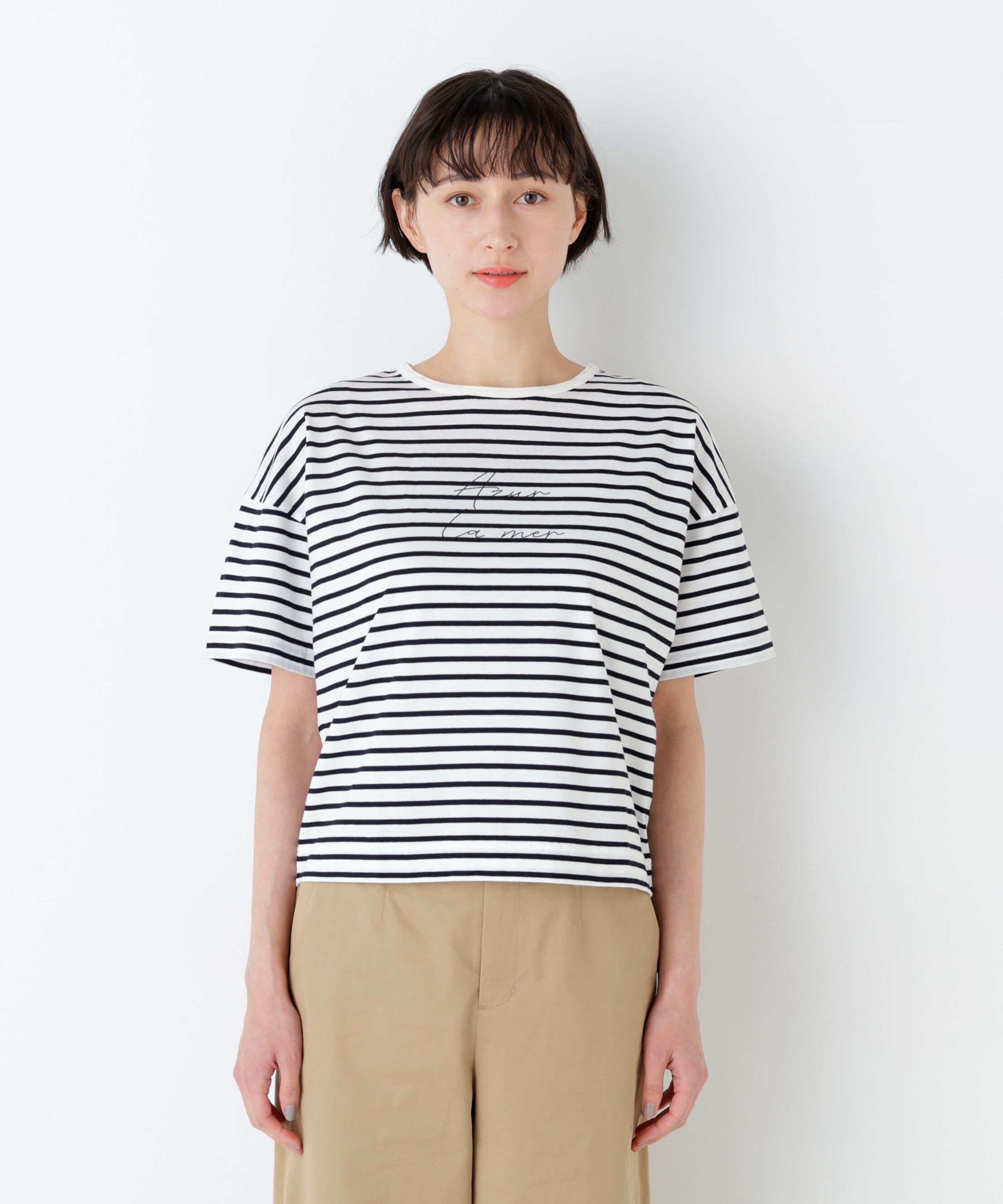  「ａｚｕｒｅｌａ　ｍｅｒ　ボーダーロゴＴシャツ」|Tシャツ・カットソー|