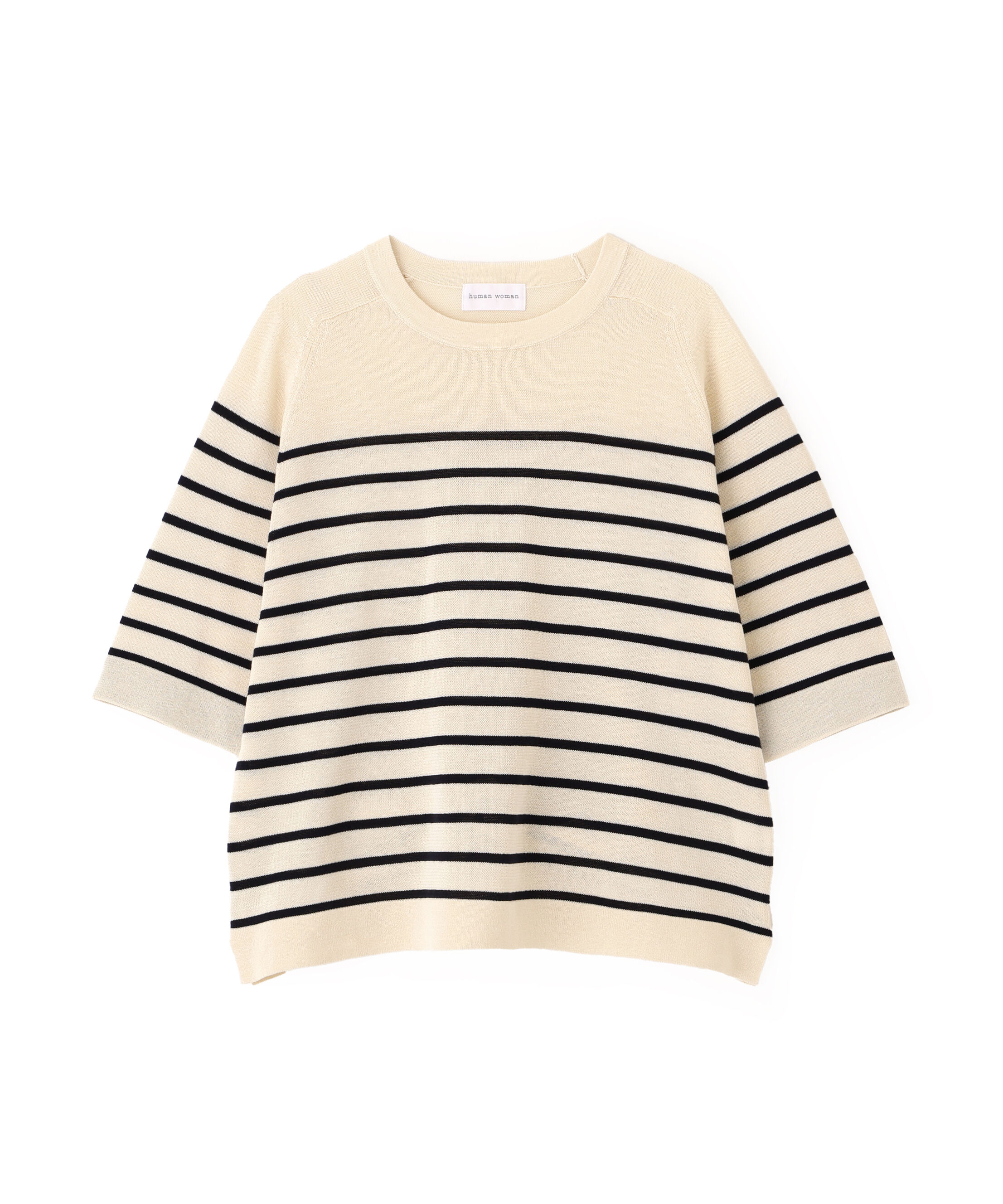  「ハイゲージギマ　クルーネックラグランプルオーバー」|ニット・セーター|