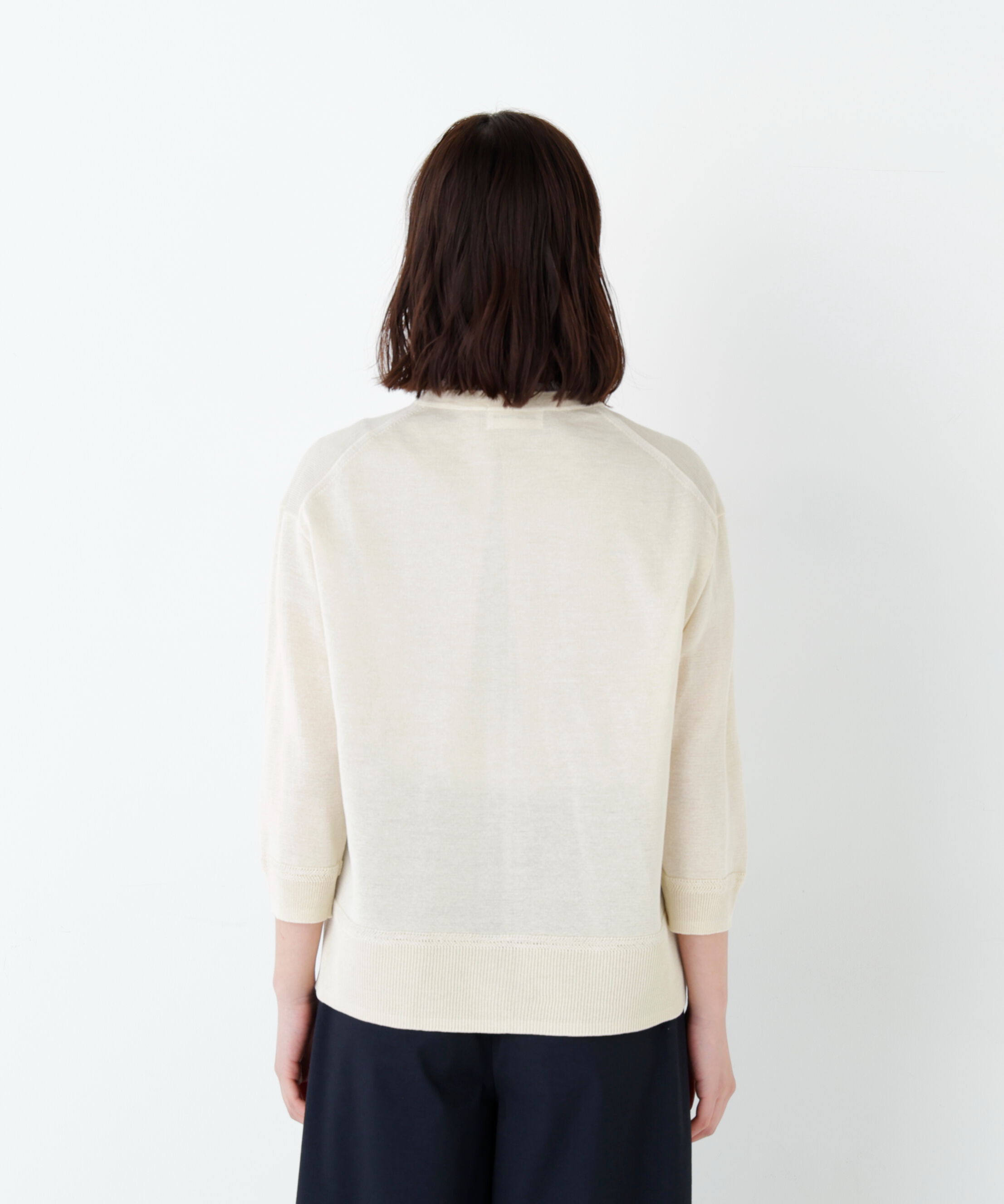  「ハイゲージギマ　ジップアップクルーカーディガン」|ニット・セーター|