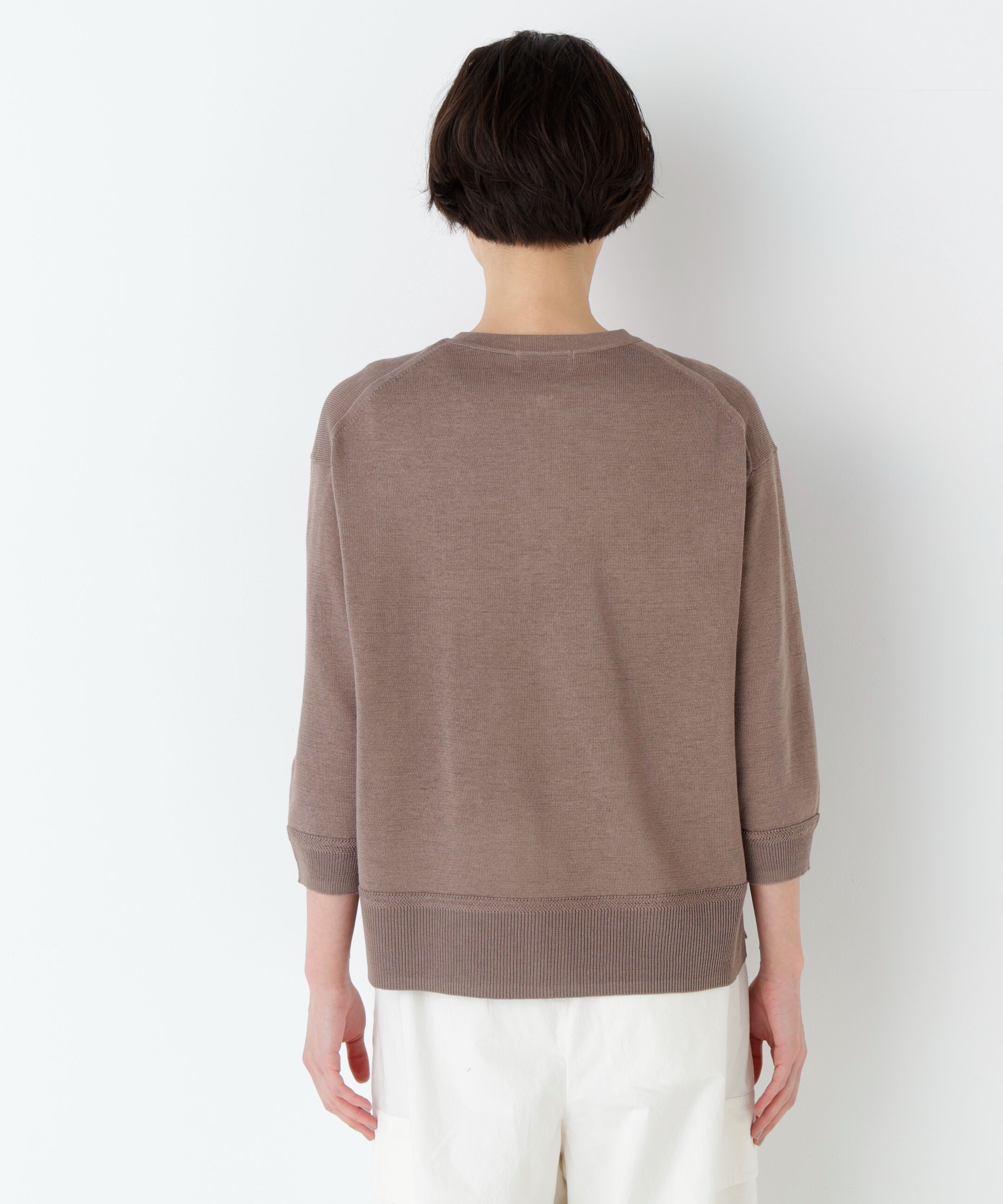  「ハイゲージギマ　ジップアップクルーカーディガン」|ニット・セーター|