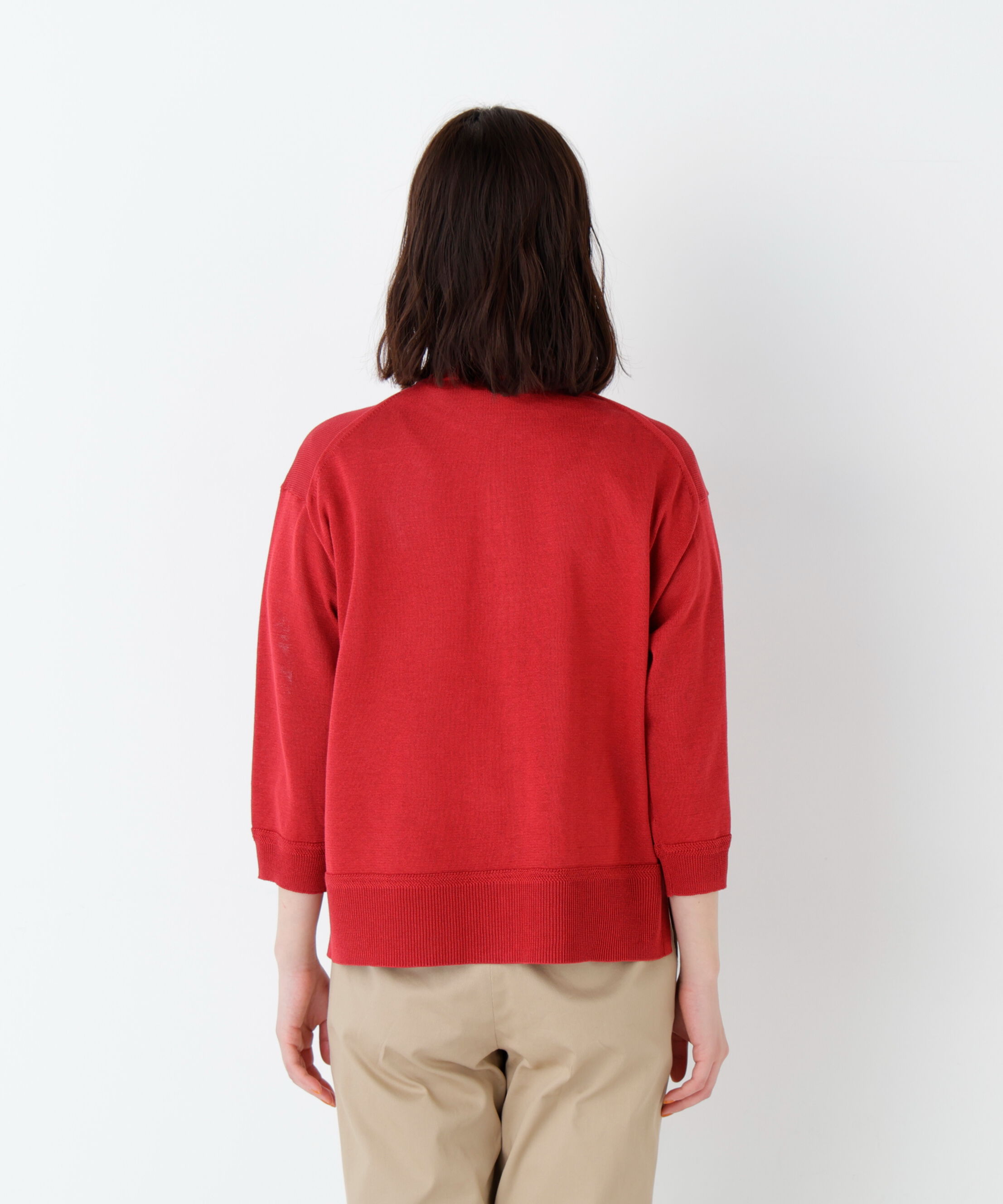  「ハイゲージギマ　ジップアップクルーカーディガン」|ニット・セーター|