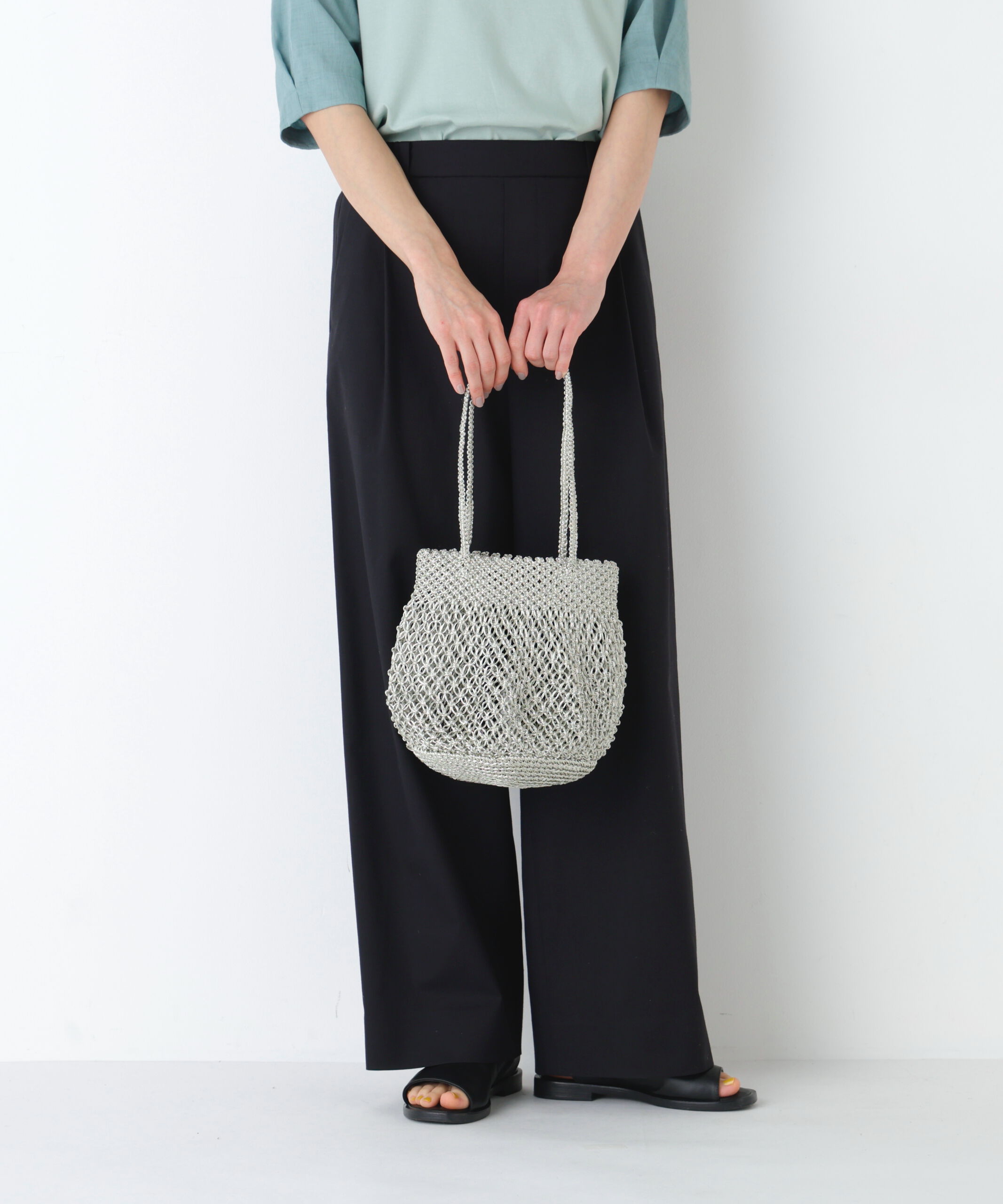  「ＴＥＨ　ＢＡＧＭＡＴＩ　メタリックマクラメバッグ」|その他|ゴールド