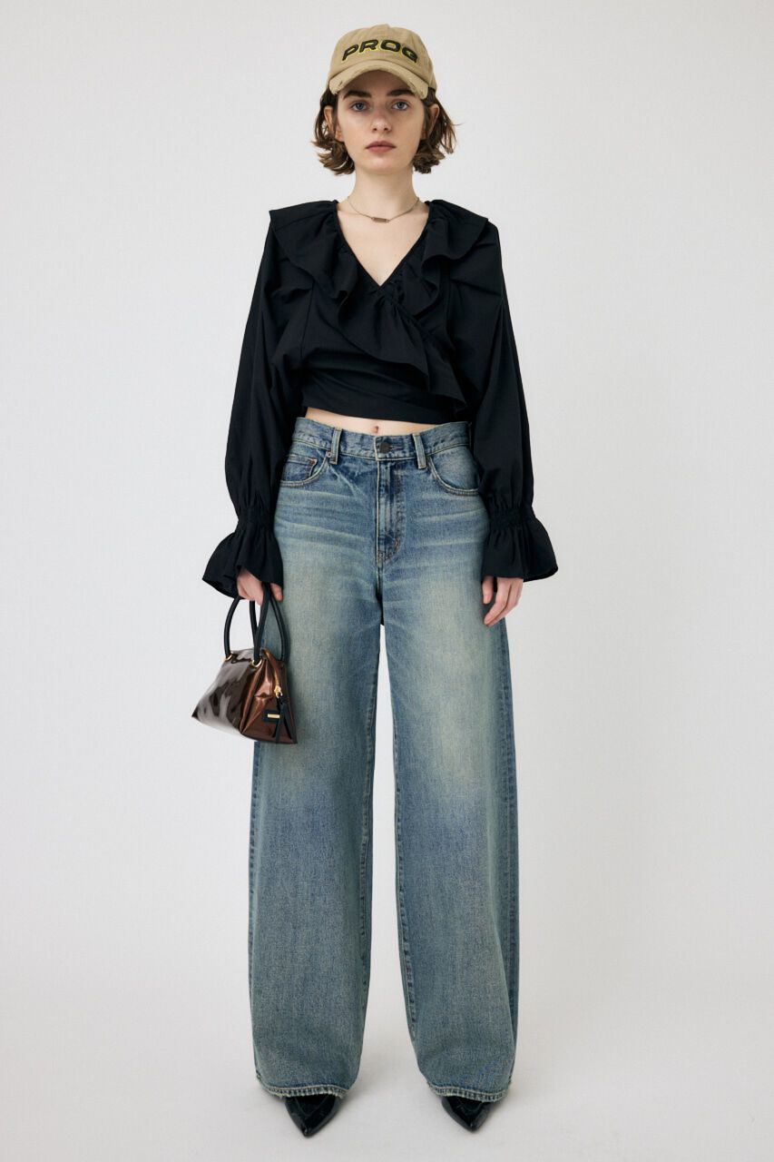 MOUSSY「VOLUME SLEEVE RUFFLE トップス」|シャツ・ブラウス|