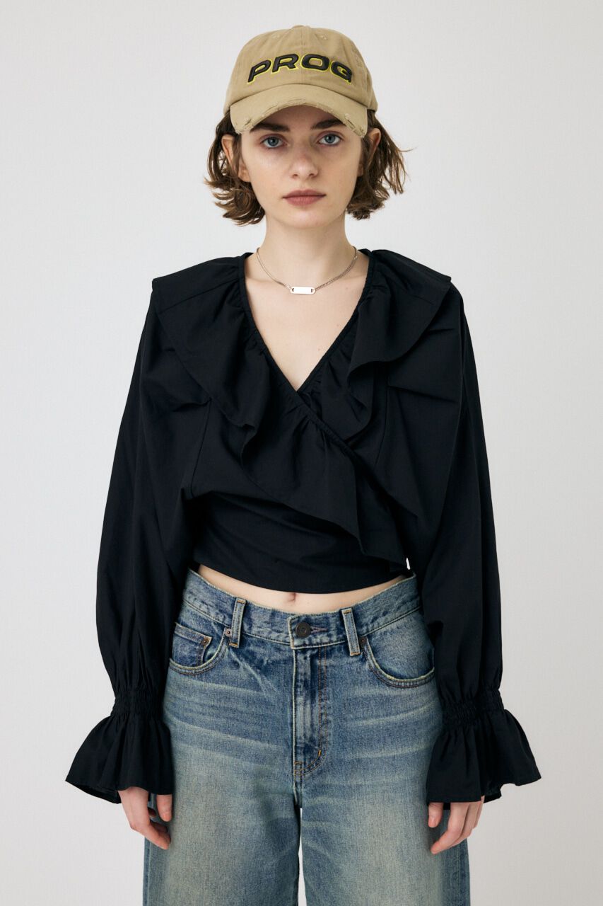 MOUSSY「VOLUME SLEEVE RUFFLE トップス」|シャツ・ブラウス|