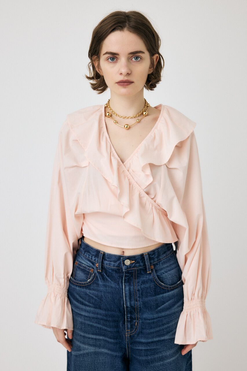 MOUSSY「VOLUME SLEEVE RUFFLE トップス」|シャツ・ブラウス|