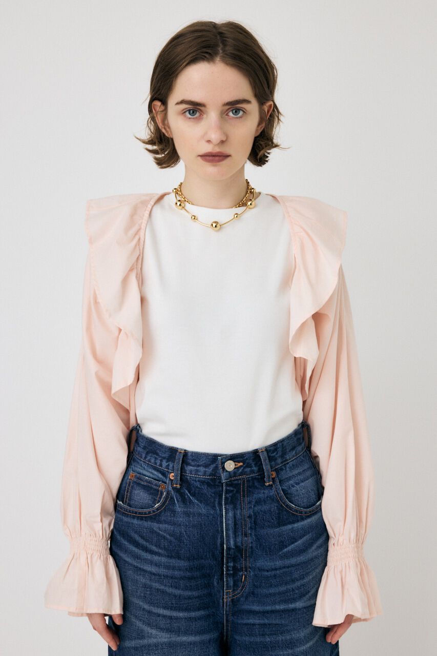 MOUSSY「VOLUME SLEEVE RUFFLE トップス」|シャツ・ブラウス|