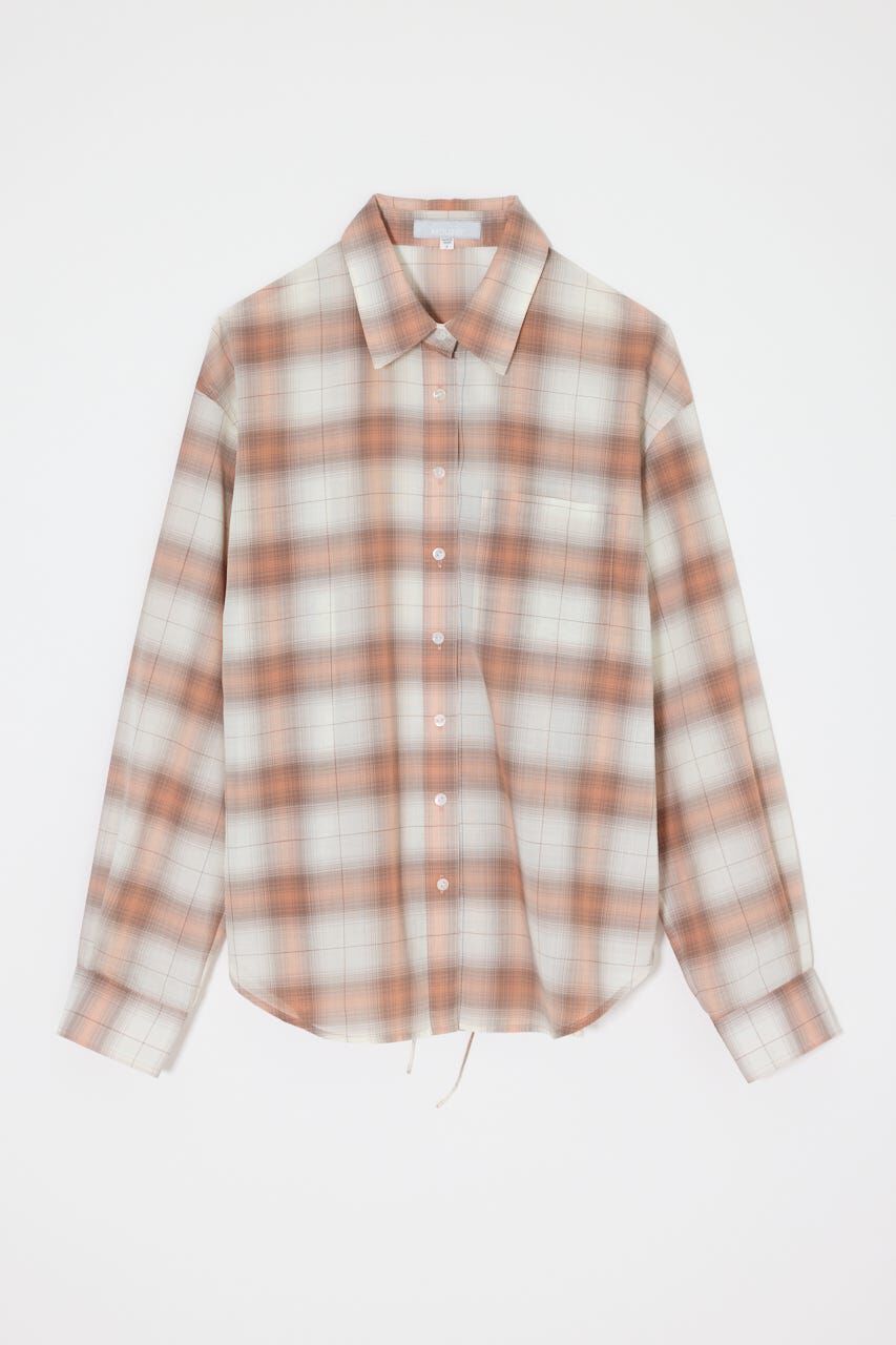 MOUSSY「FADE CHECK SHEER OVER シャツ」|シャツ・ブラウス|