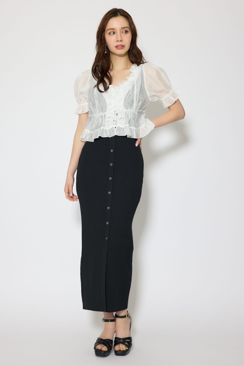 rienda「シフォンカーデセットタイトニットワンピース」|ワンピース|