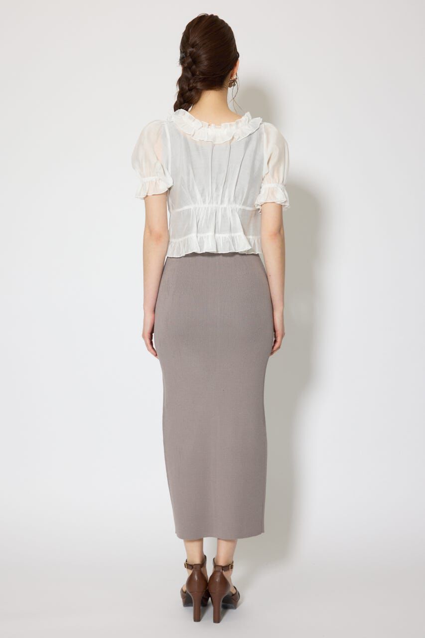 rienda「シフォンカーデセットタイトニットワンピース」|ワンピース|