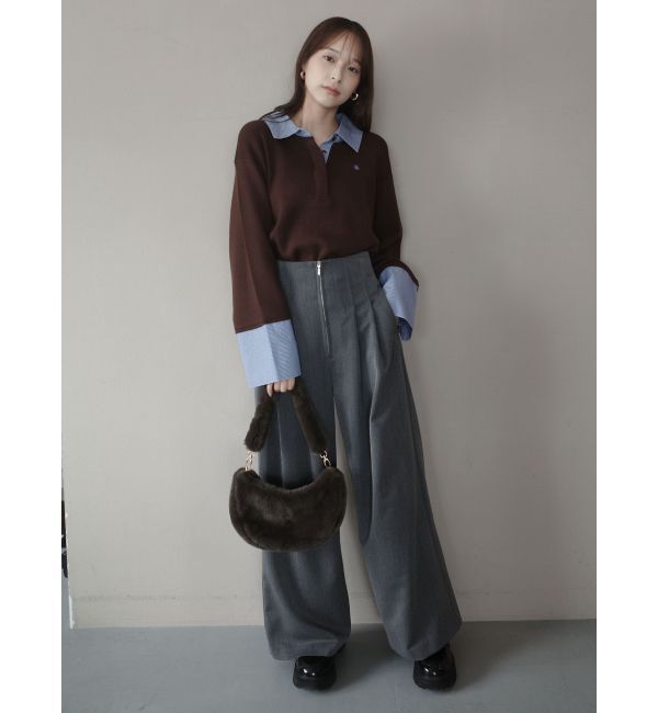 LAGUNAMOON「2タックワイドパンツ」|その他|グレー