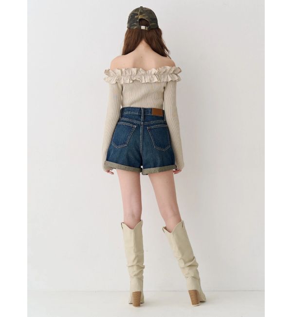 EVRIS「フリルピグメントニットトップス」|ニット・セーター|