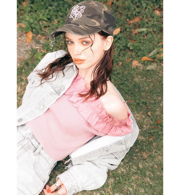 EVRIS「フリルピグメントニットトップス」|ニット・セーター|