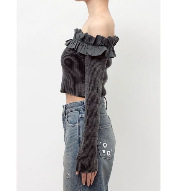 EVRIS「フリルピグメントニットトップス」|ニット・セーター|