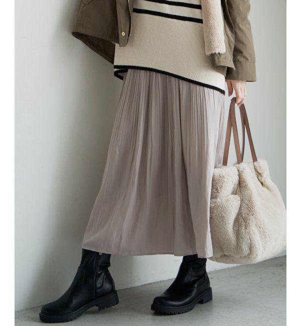 ikka「カセン消しプリーツスカート」|スカート|