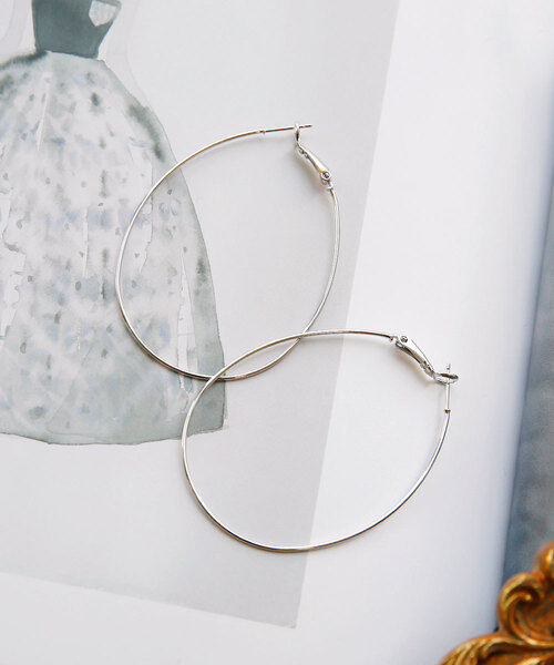 colleca la「大きめドロップフープピアス」|ピアス|シルバー