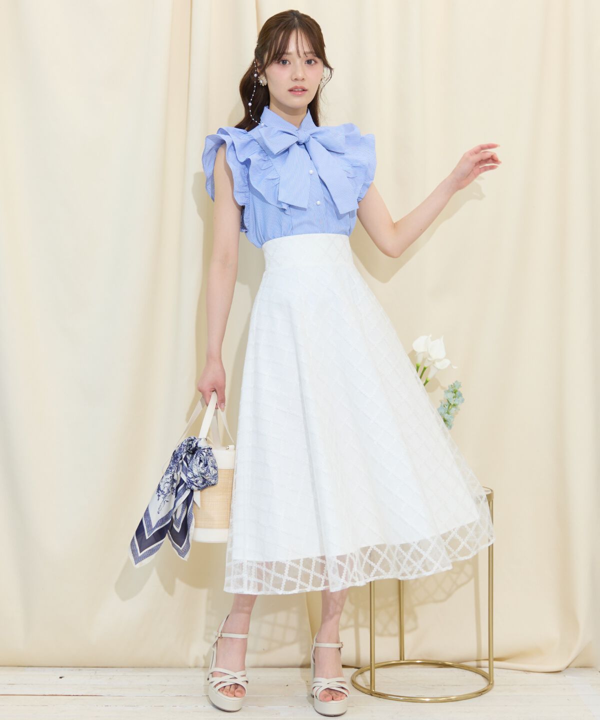 WILLSELECTION「刺繍チュールフレアスカート」|フレア|