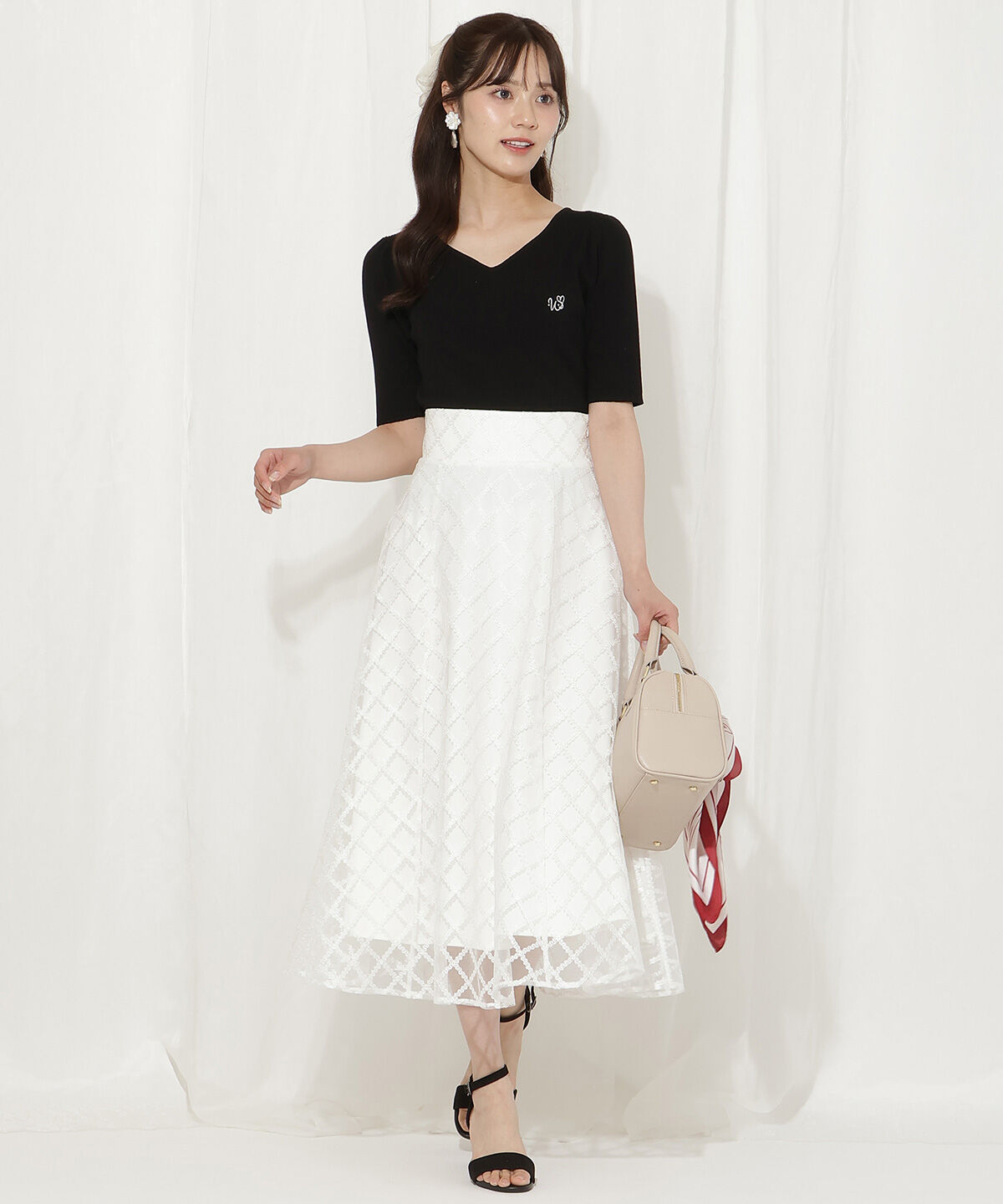 WILLSELECTION「刺繍チュールフレアスカート」|フレア|