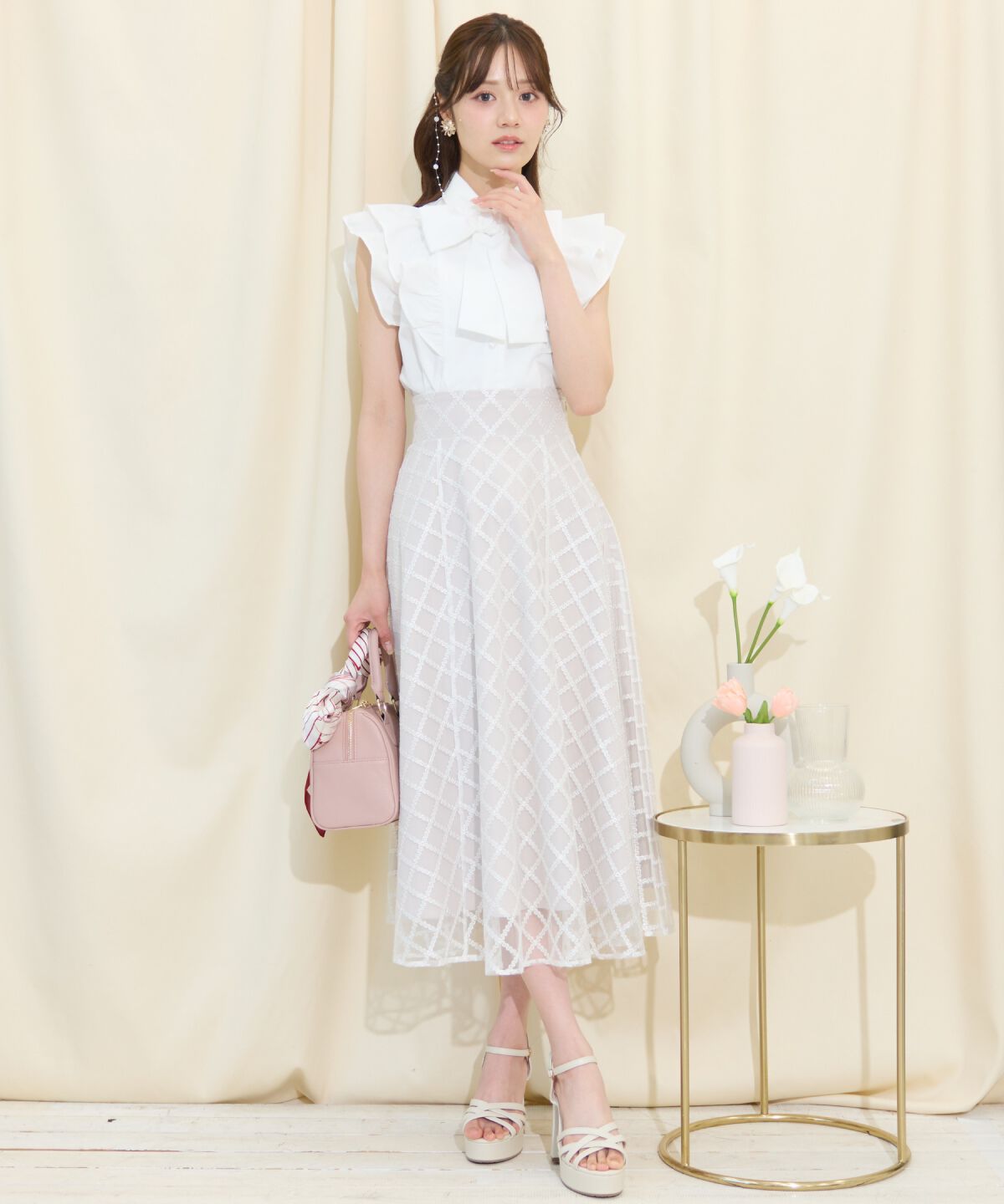 WILLSELECTION「刺繍チュールフレアスカート」|フレア|