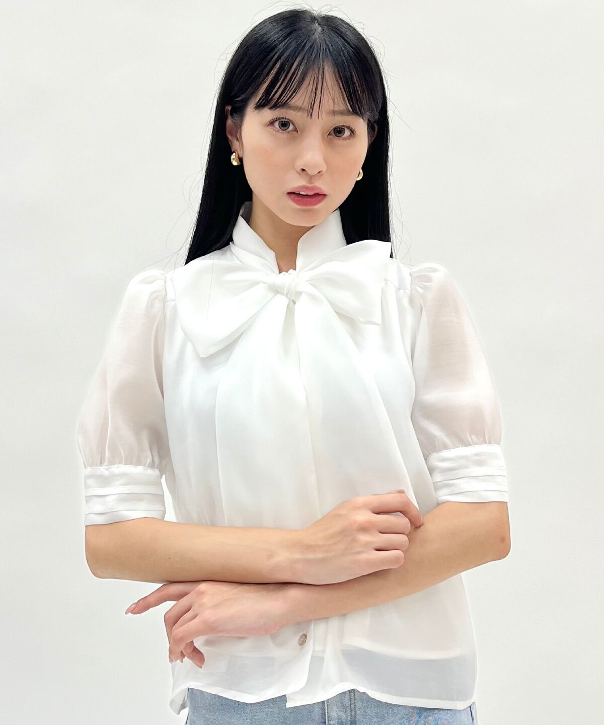 WILLSELECTION「ピンタックカフスリボンタイブラウス」|シャツ・ブラウス|