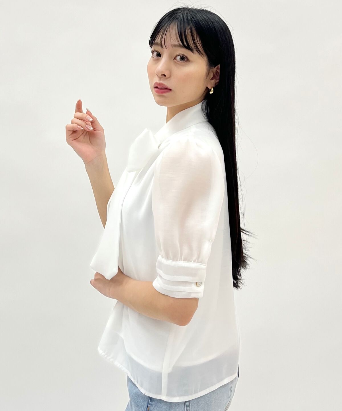 WILLSELECTION「ピンタックカフスリボンタイブラウス」|シャツ・ブラウス|