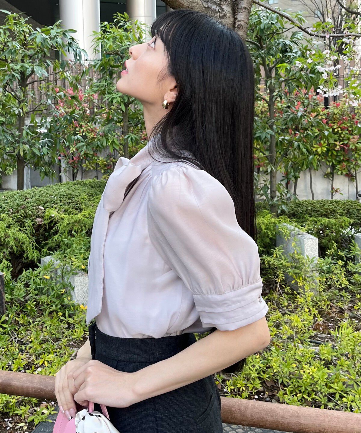 WILLSELECTION「ピンタックカフスリボンタイブラウス」|シャツ・ブラウス|